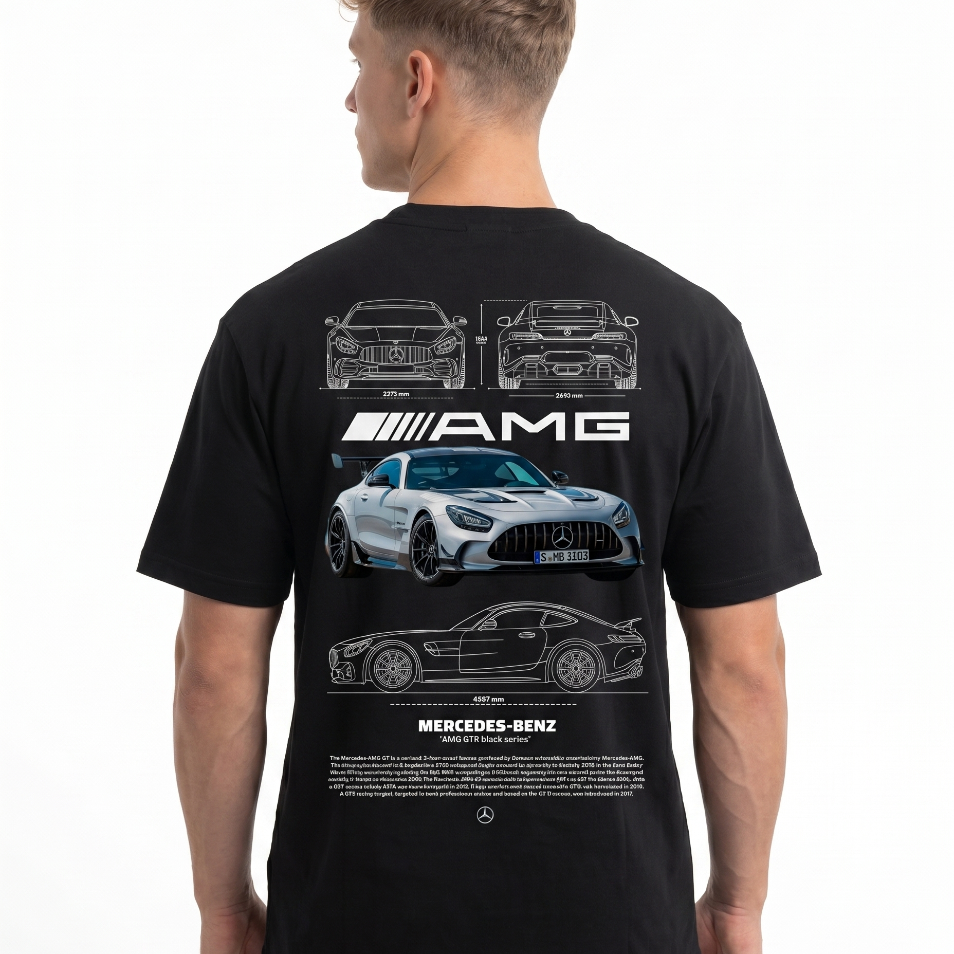 Mercedes-Benz AMG GT Std Tee Black - model back print