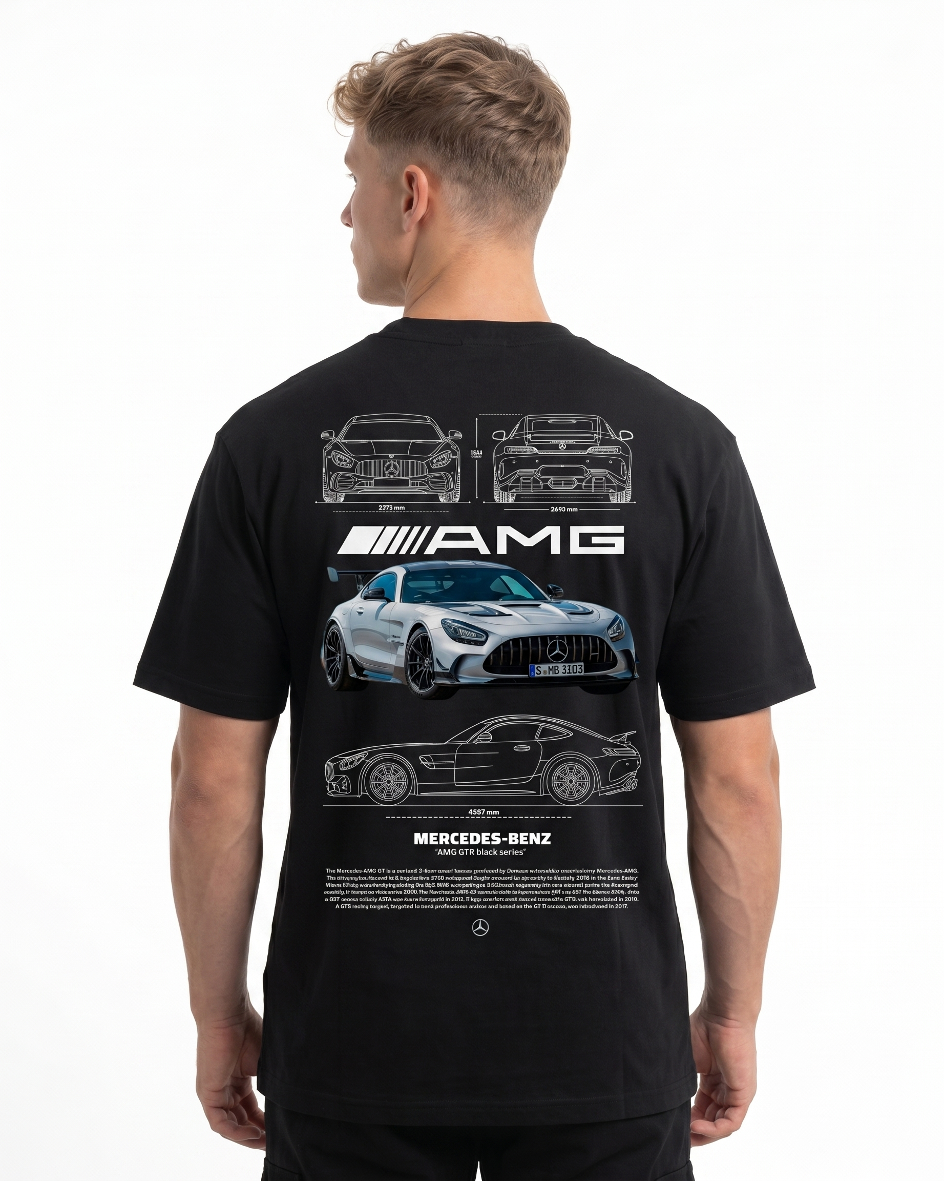 Mercedes-Benz AMG GT Std Tee Black - model back print