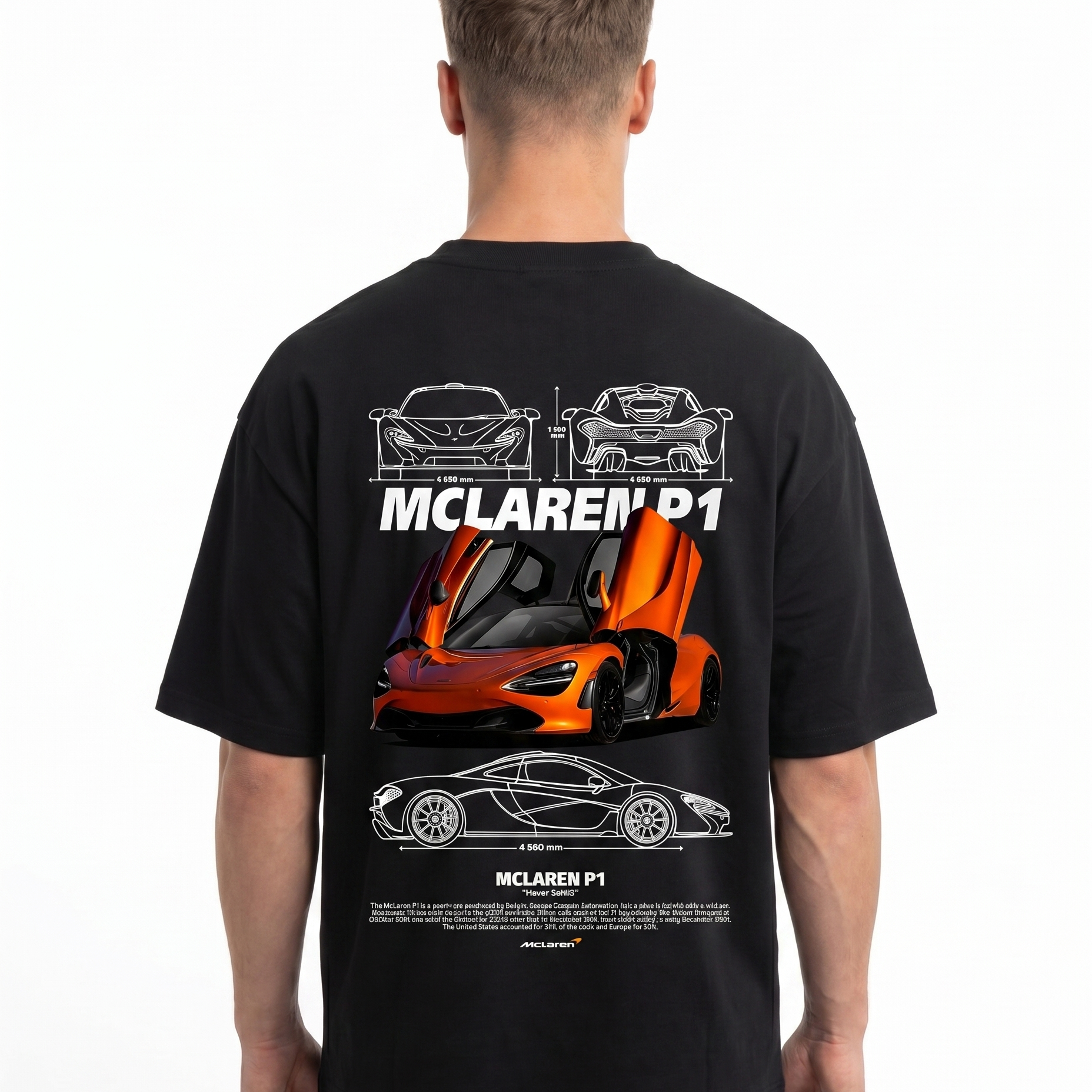 McLaren P1 OVS Tee Black - model back print