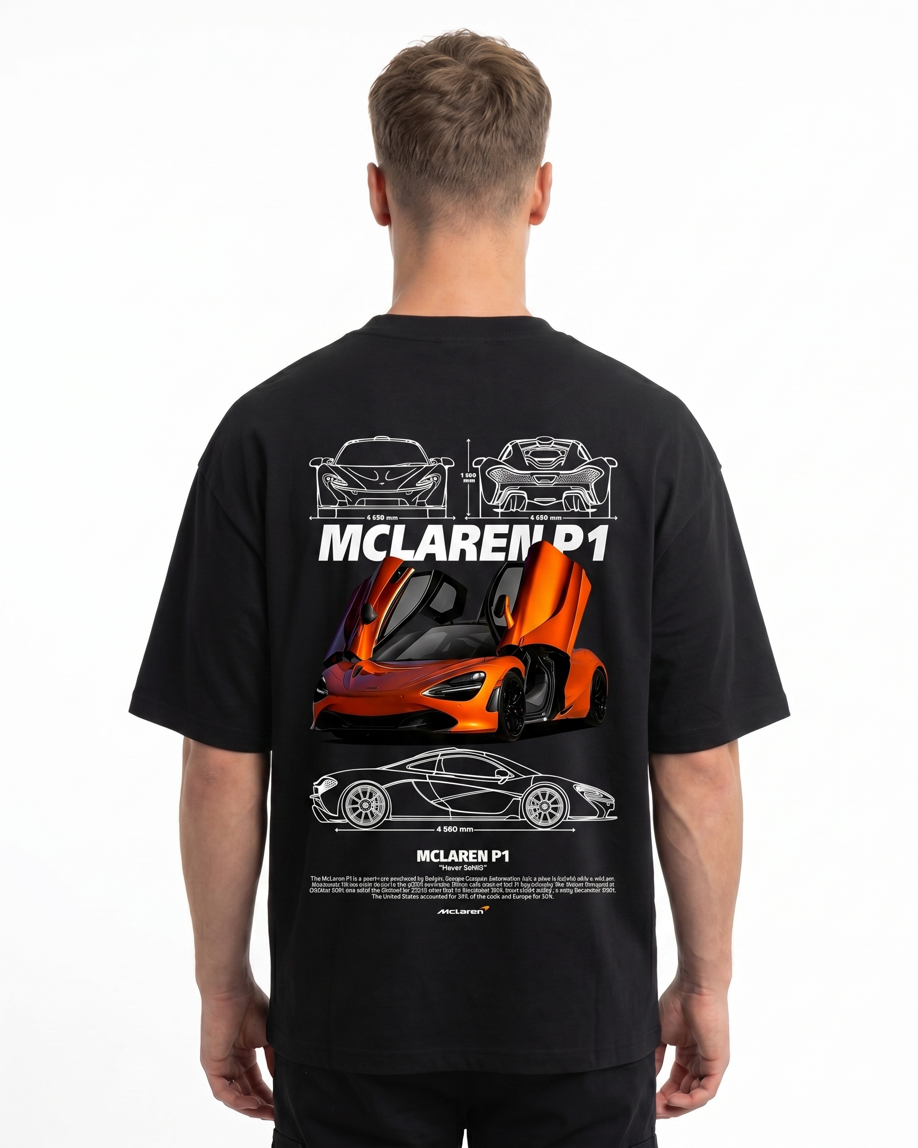 McLaren P1 OVS Tee Black - model back print