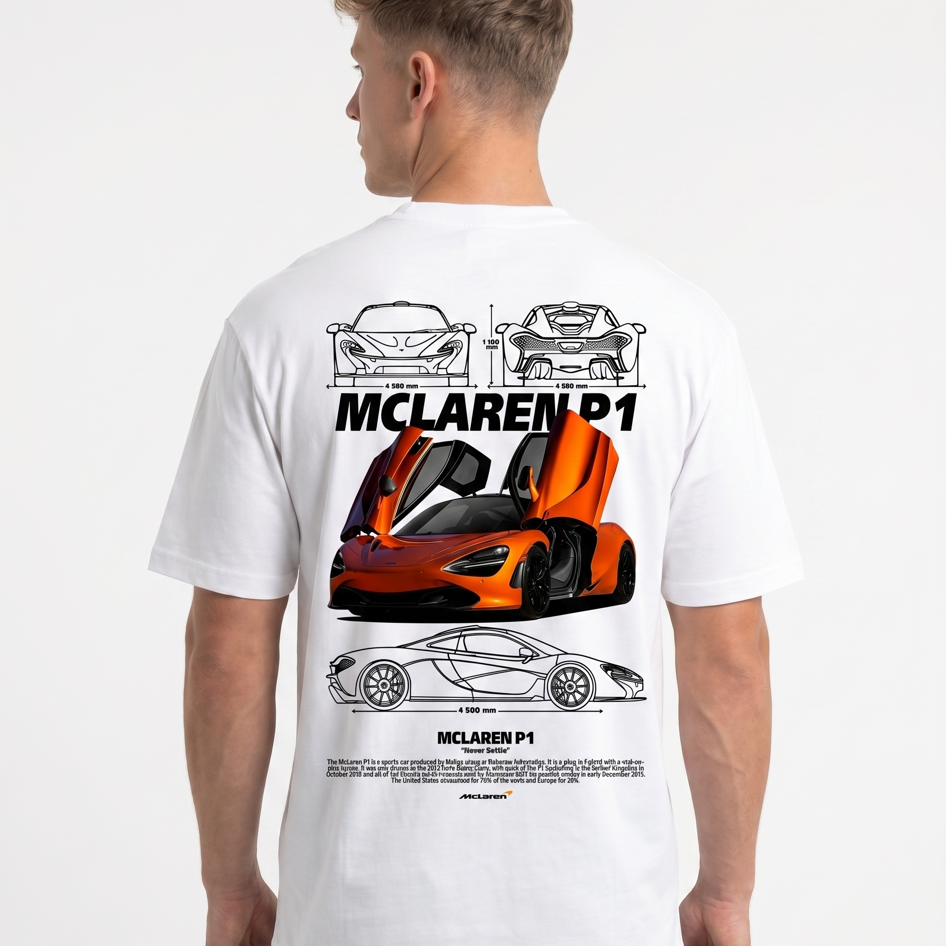 McLaren P1 Standard Tee White Back