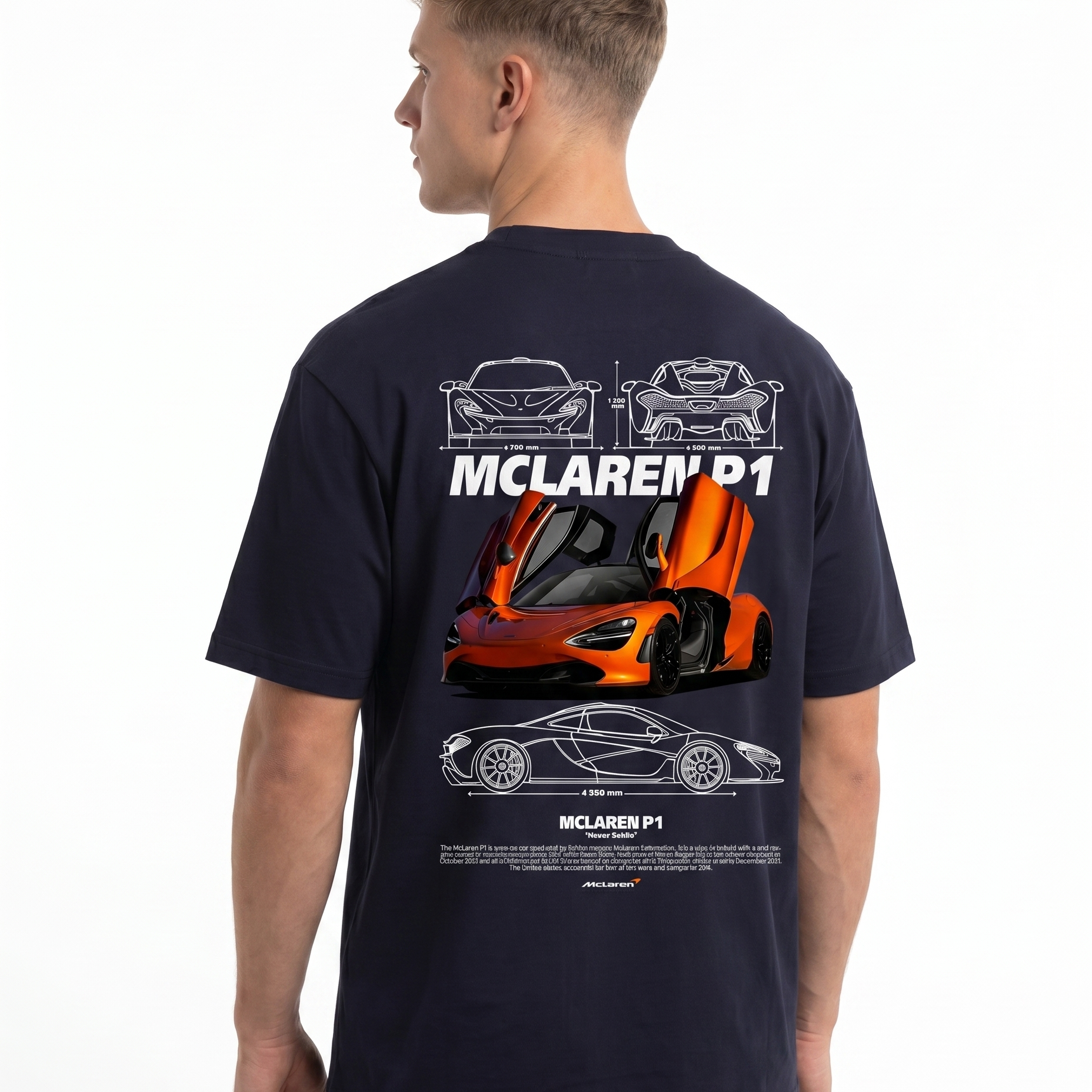 McLaren P1 Standard Tee French Navy Back