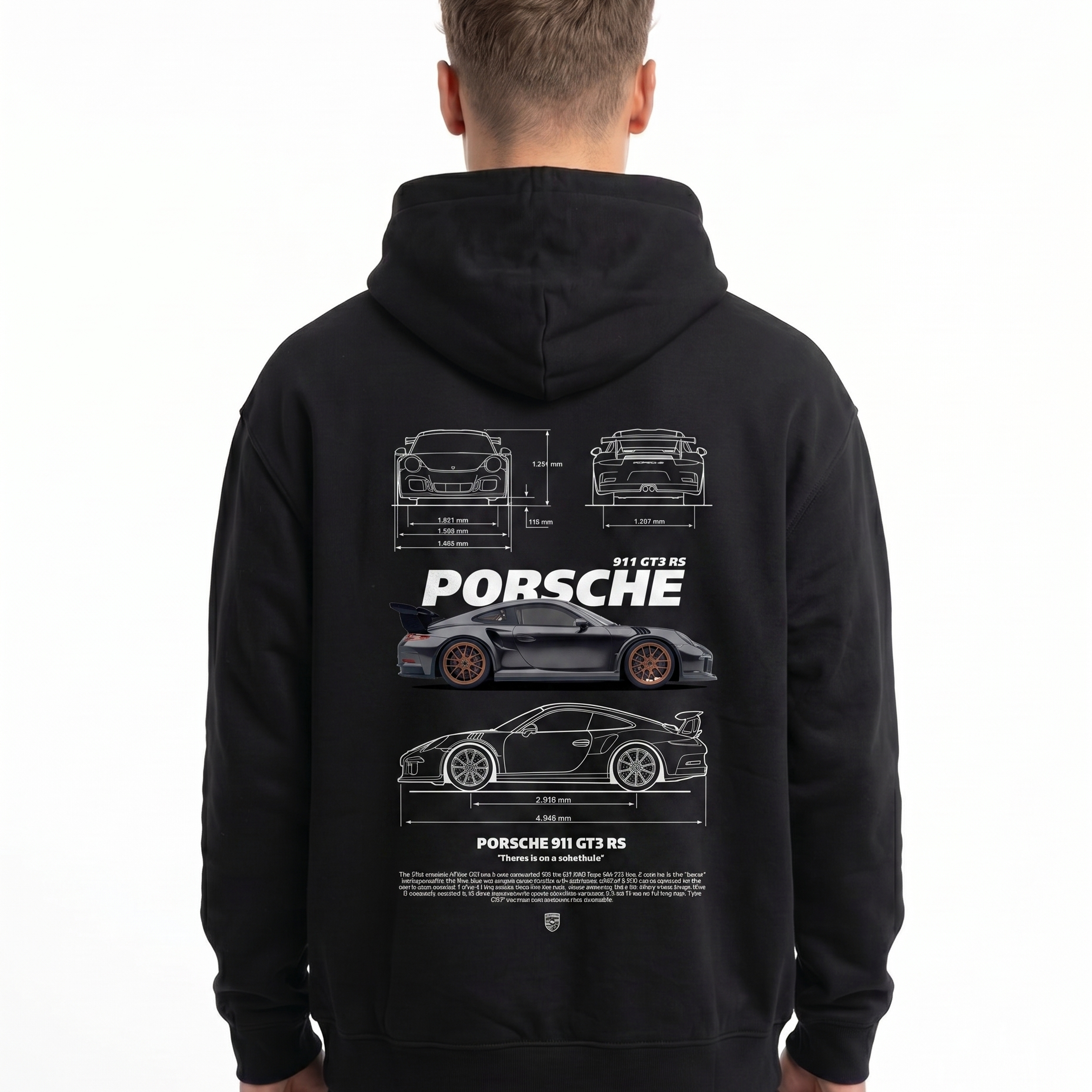 Porsche 911 GT3 RS Hoodie Jet Black Back