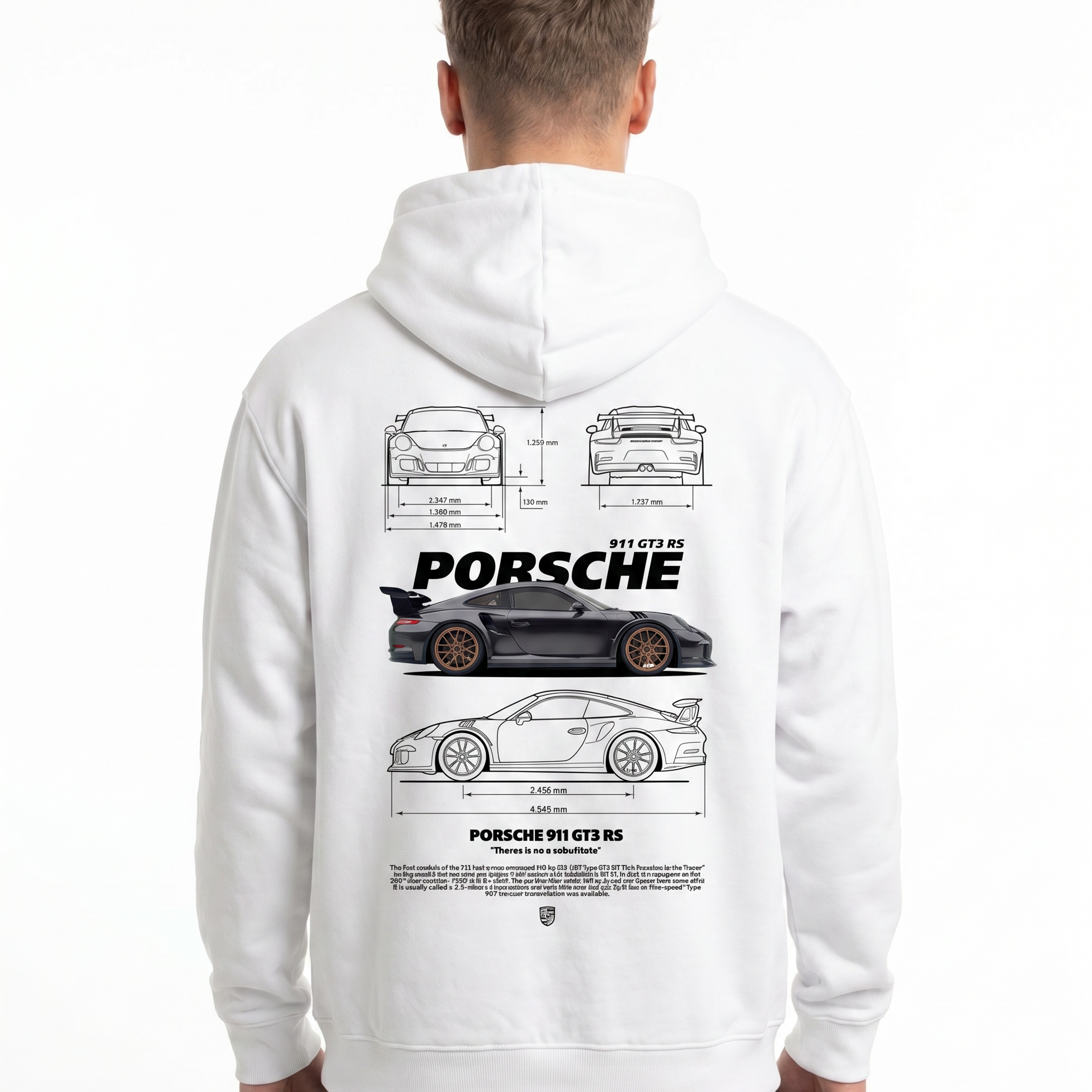Porsche 911 GT3 RS Hoodie Arctic White Back