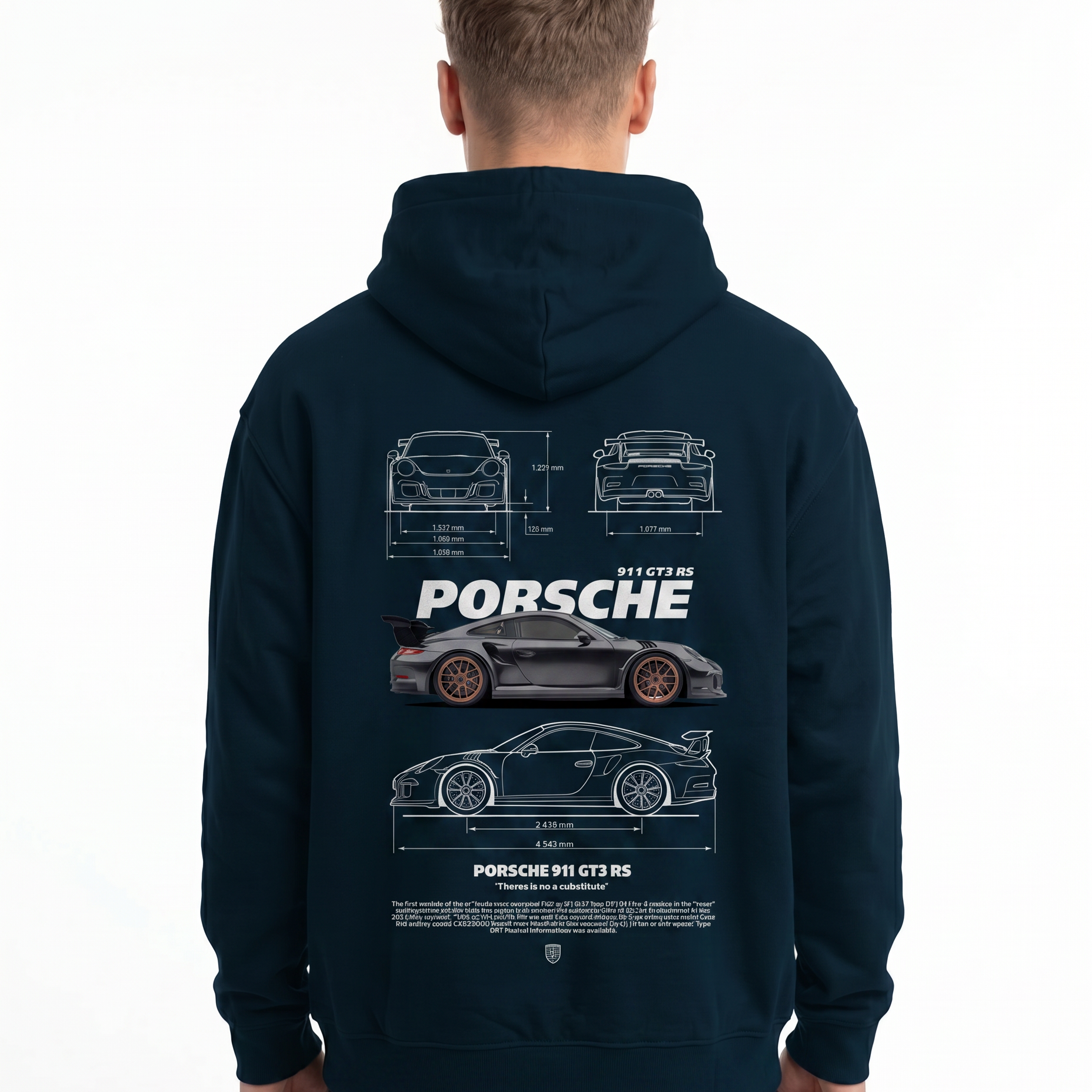Porsche 911 GT3 RS Hoodie French Navy Back