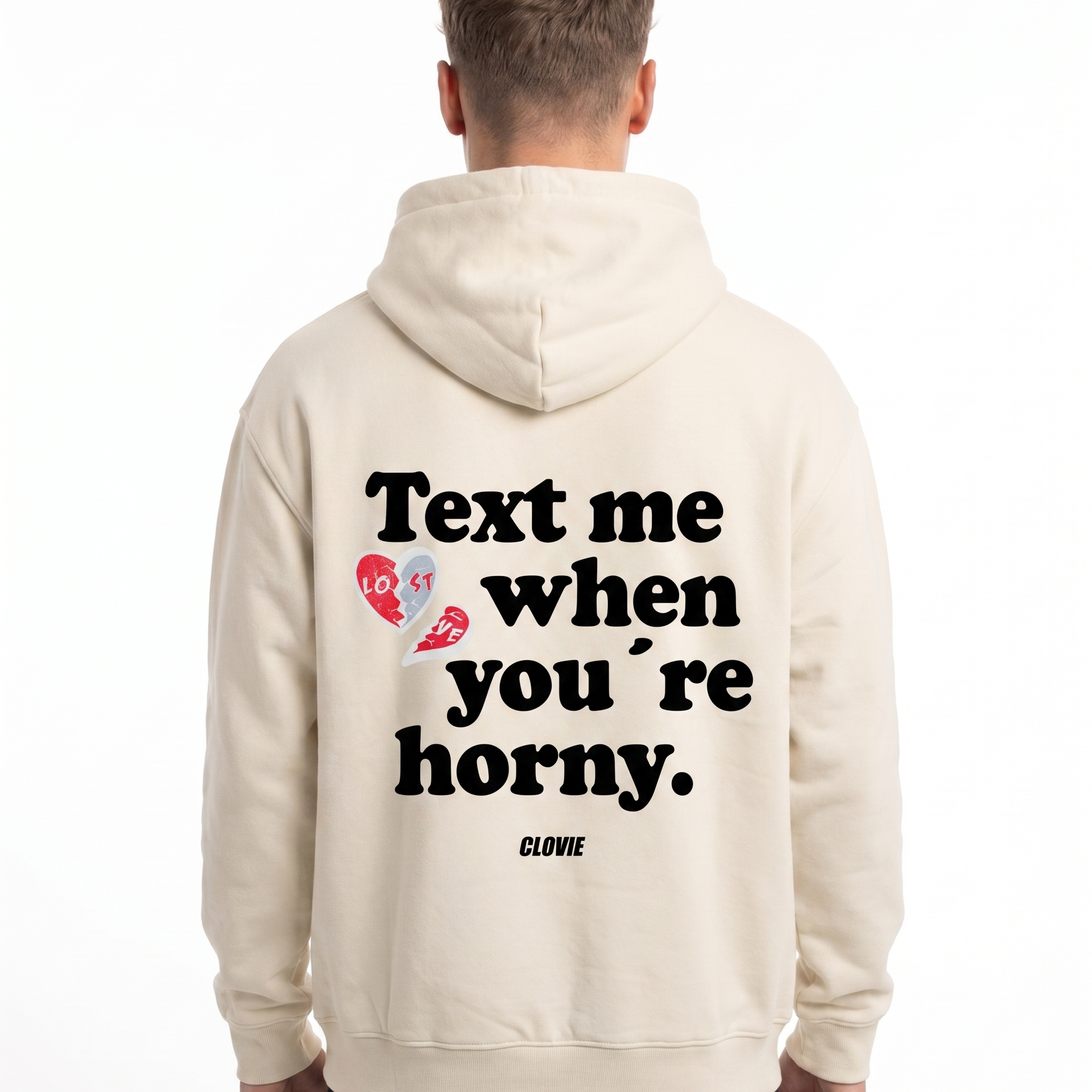 Text me OVS Zip White Sand - back (reused OVS Hoodie)