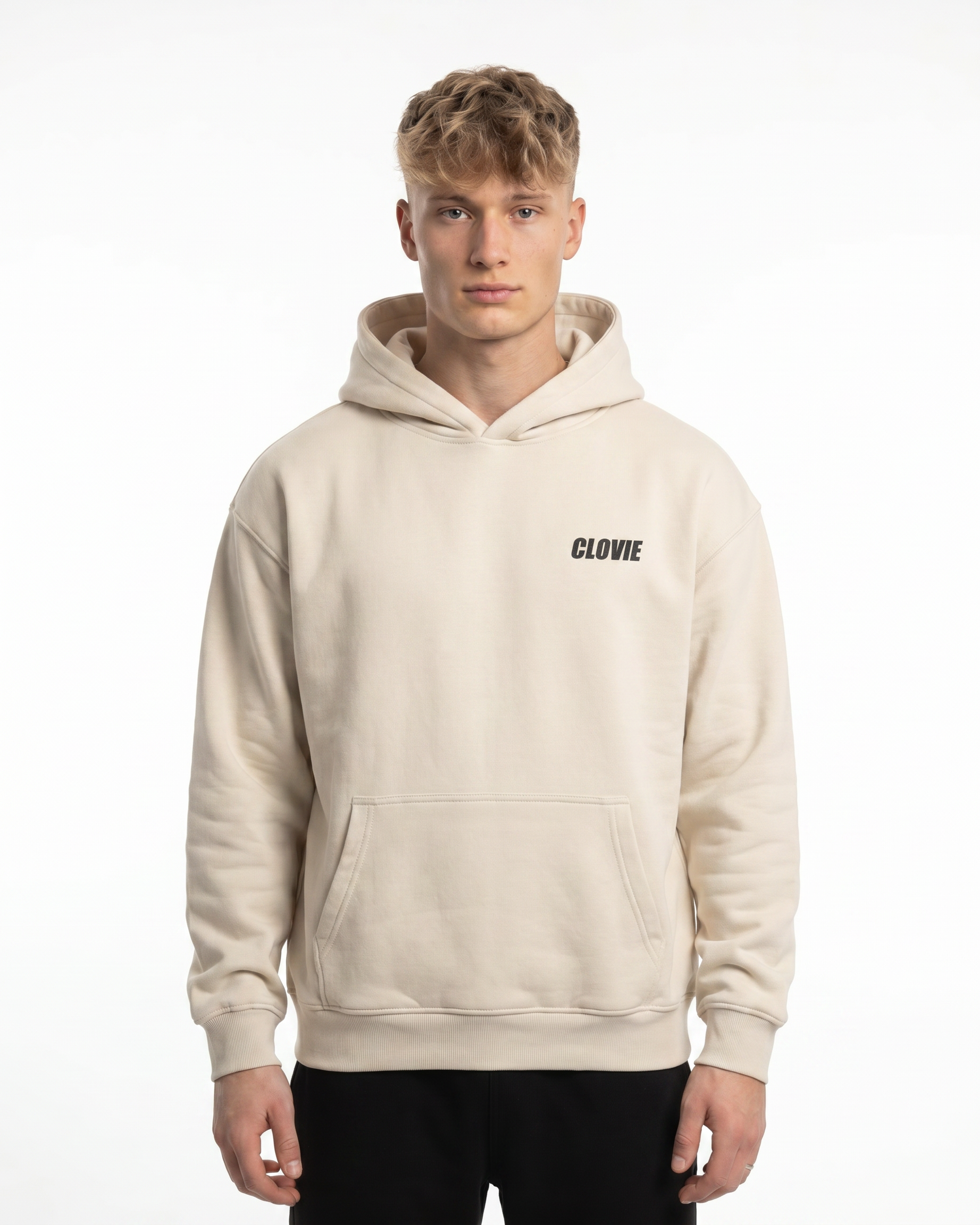 Text me when youre horny Hoodie White Sand Front