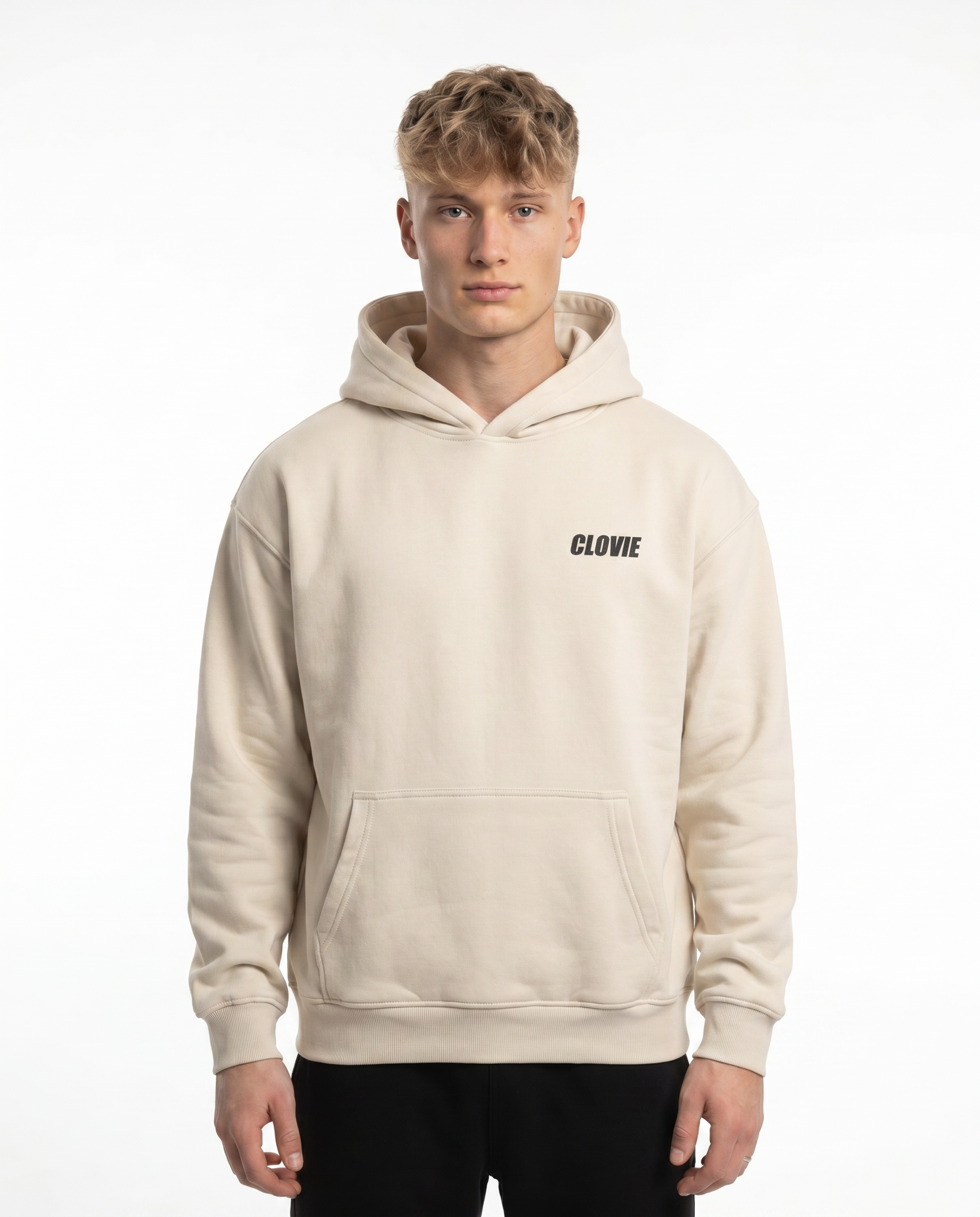 Text me when youre horny Hoodie White Sand Front