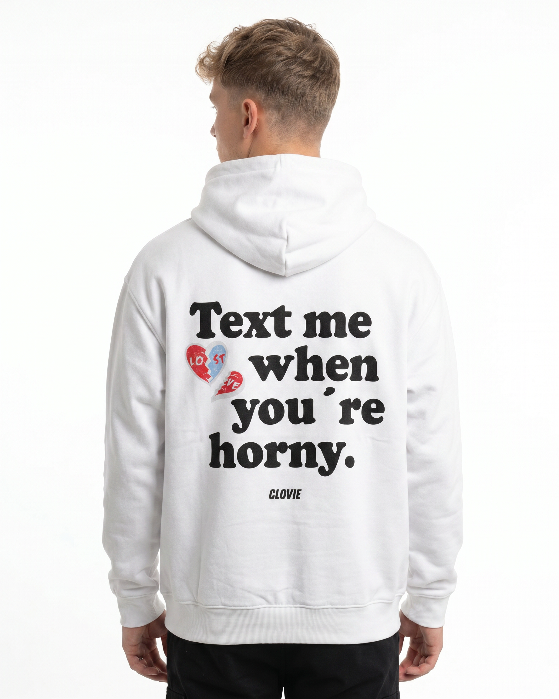 Text me Hoodie Arctic White Back