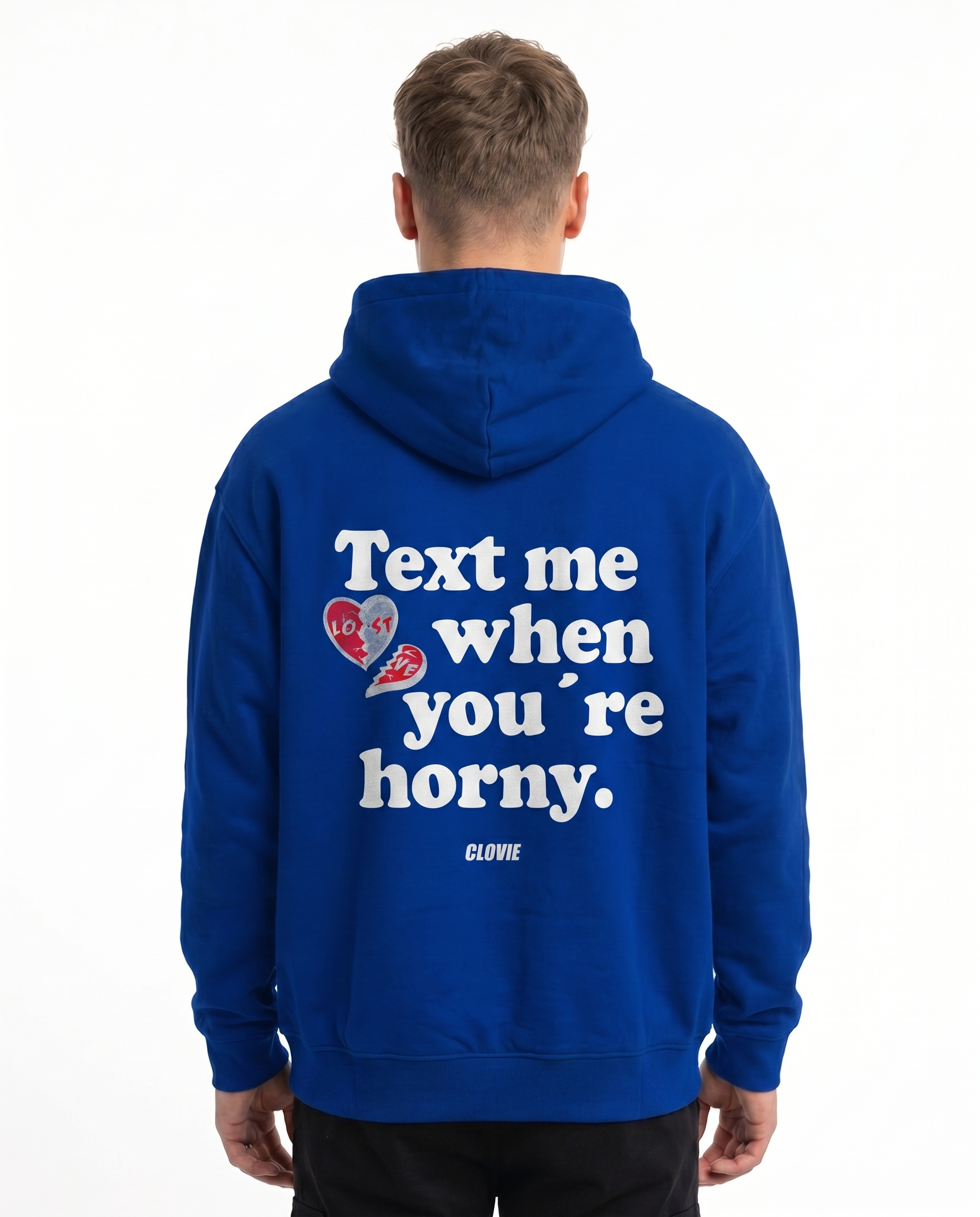 Text me Hoodie Royal Blue Back