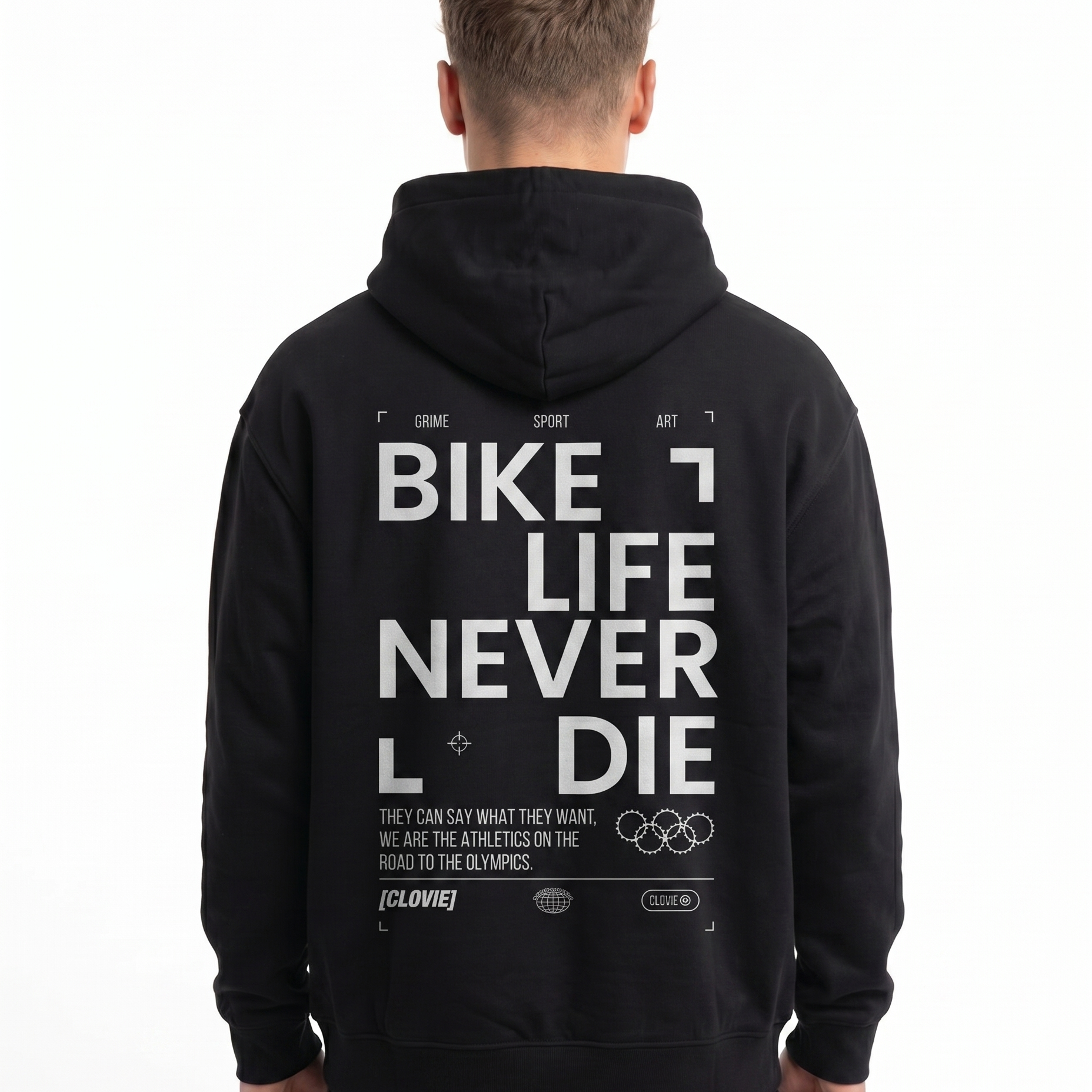 Bike life Hoodie Jet Black Back