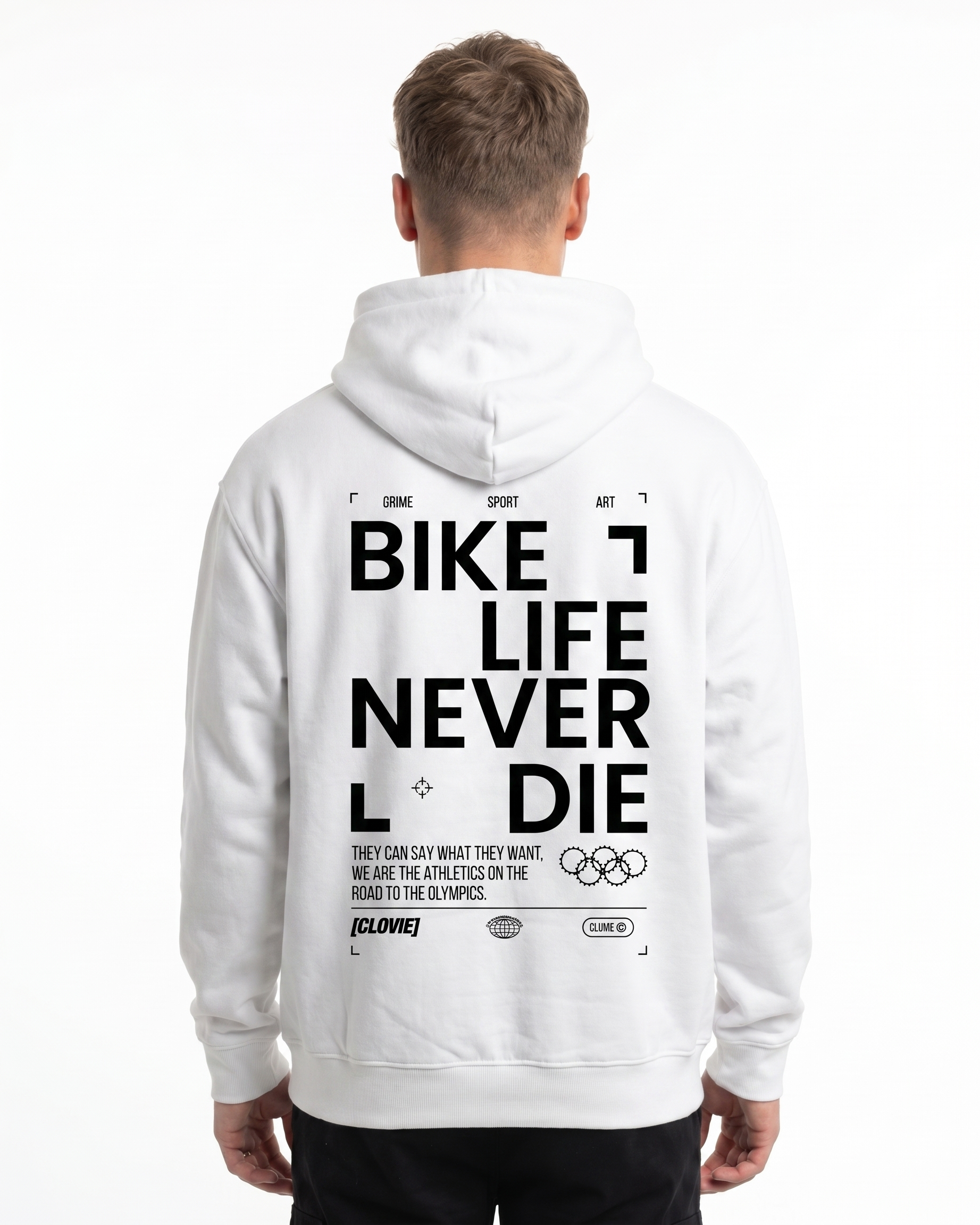 Bike life Hoodie Arctic White Back