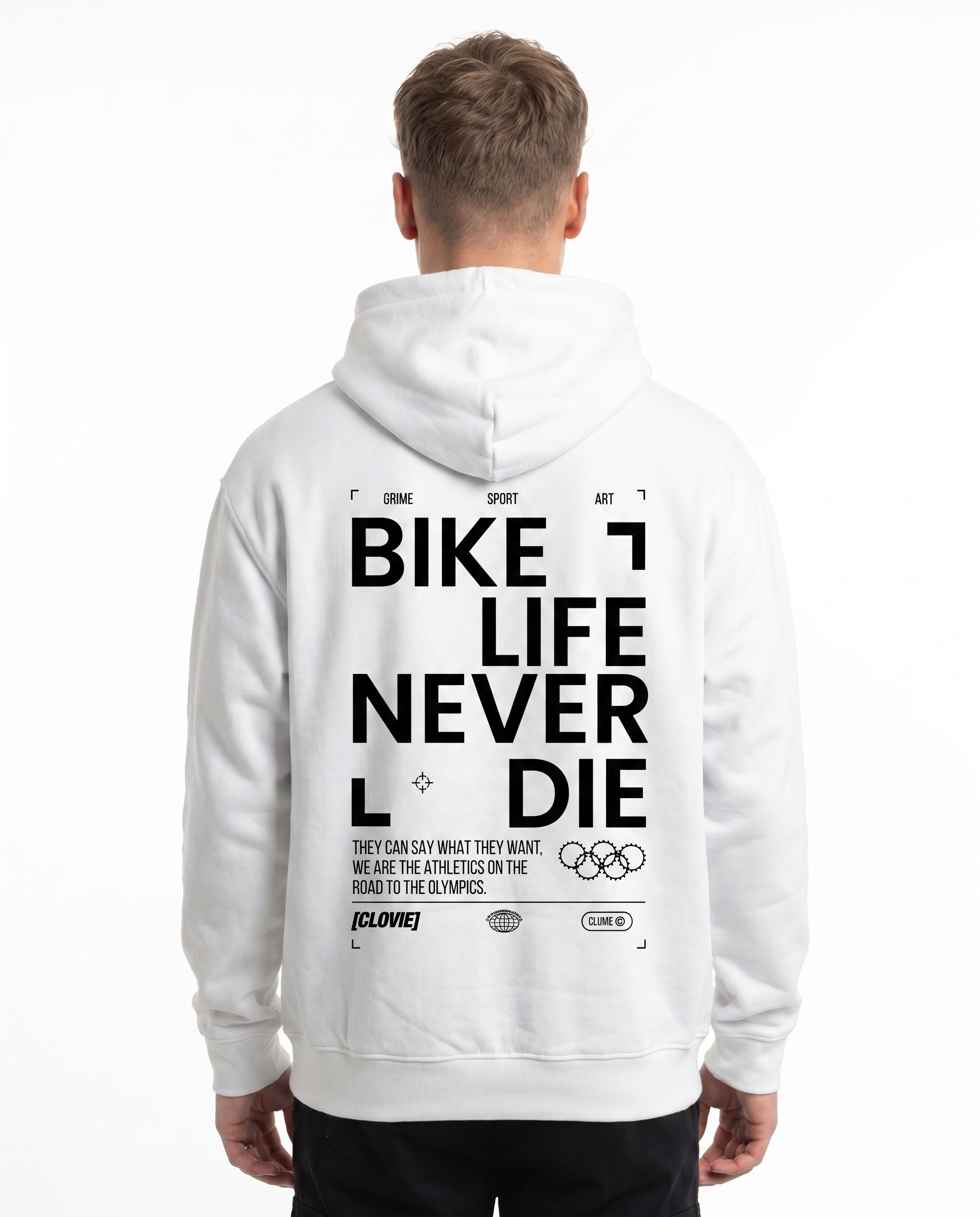 Bike life Hoodie Arctic White Back