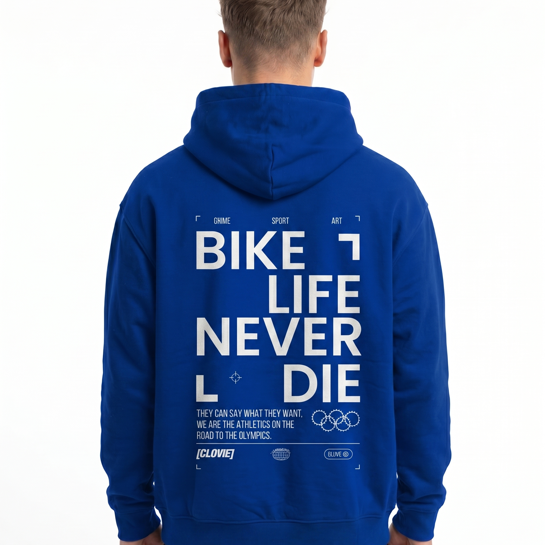Bike life Hoodie Royal Blue Back