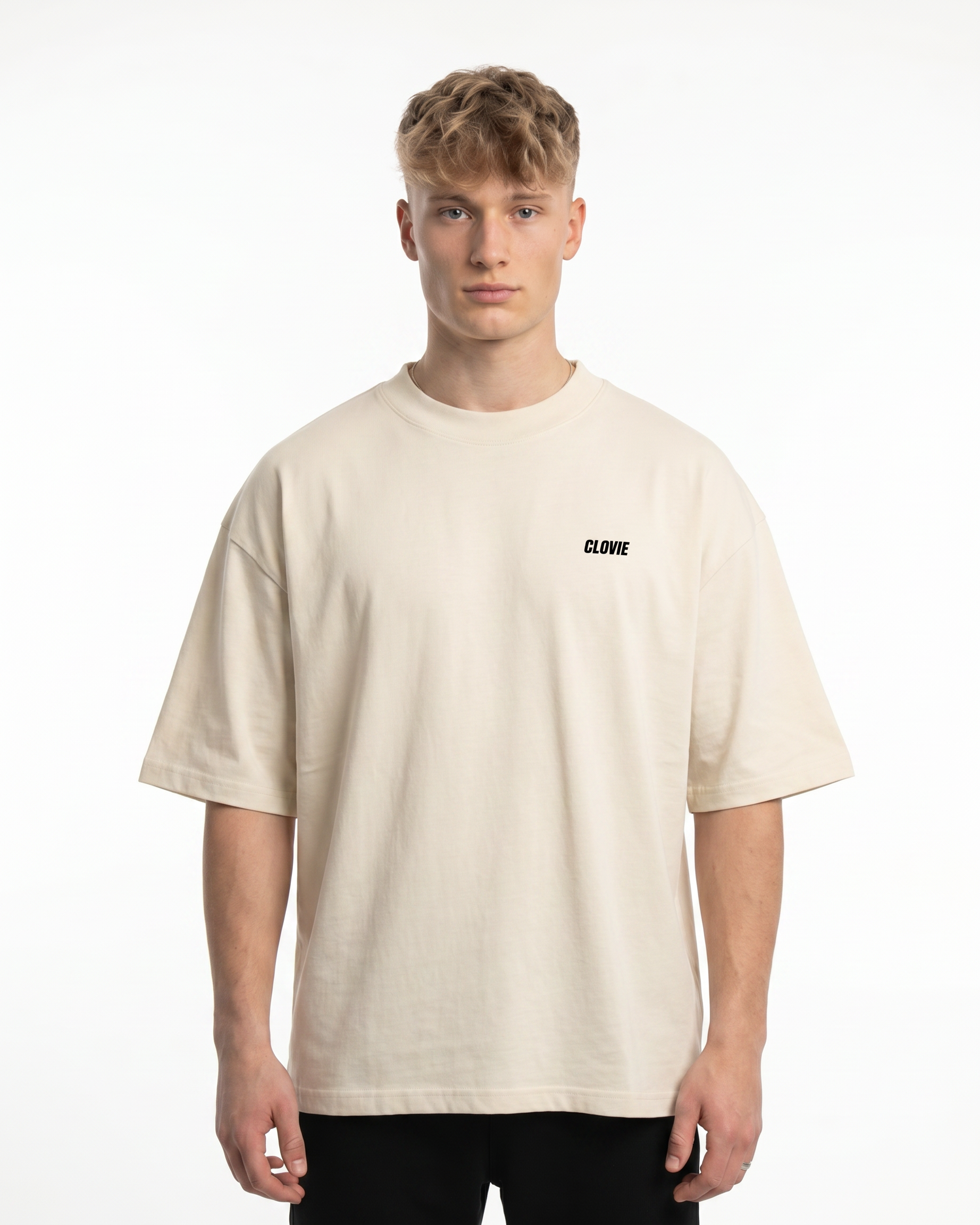 Raised by the streets Oversized Tee Natural Raw Front