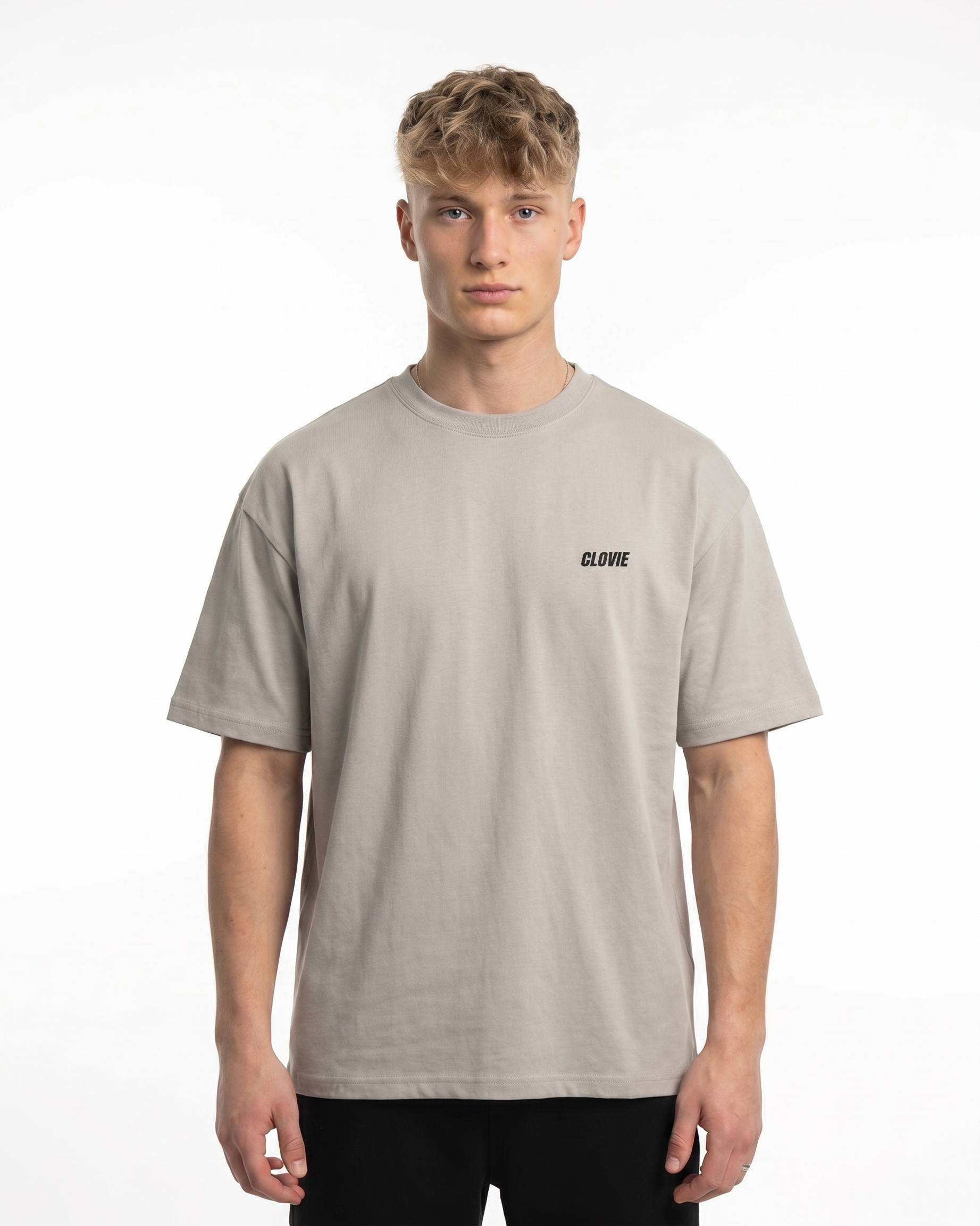Angel wings Oversized Tee Grey Front