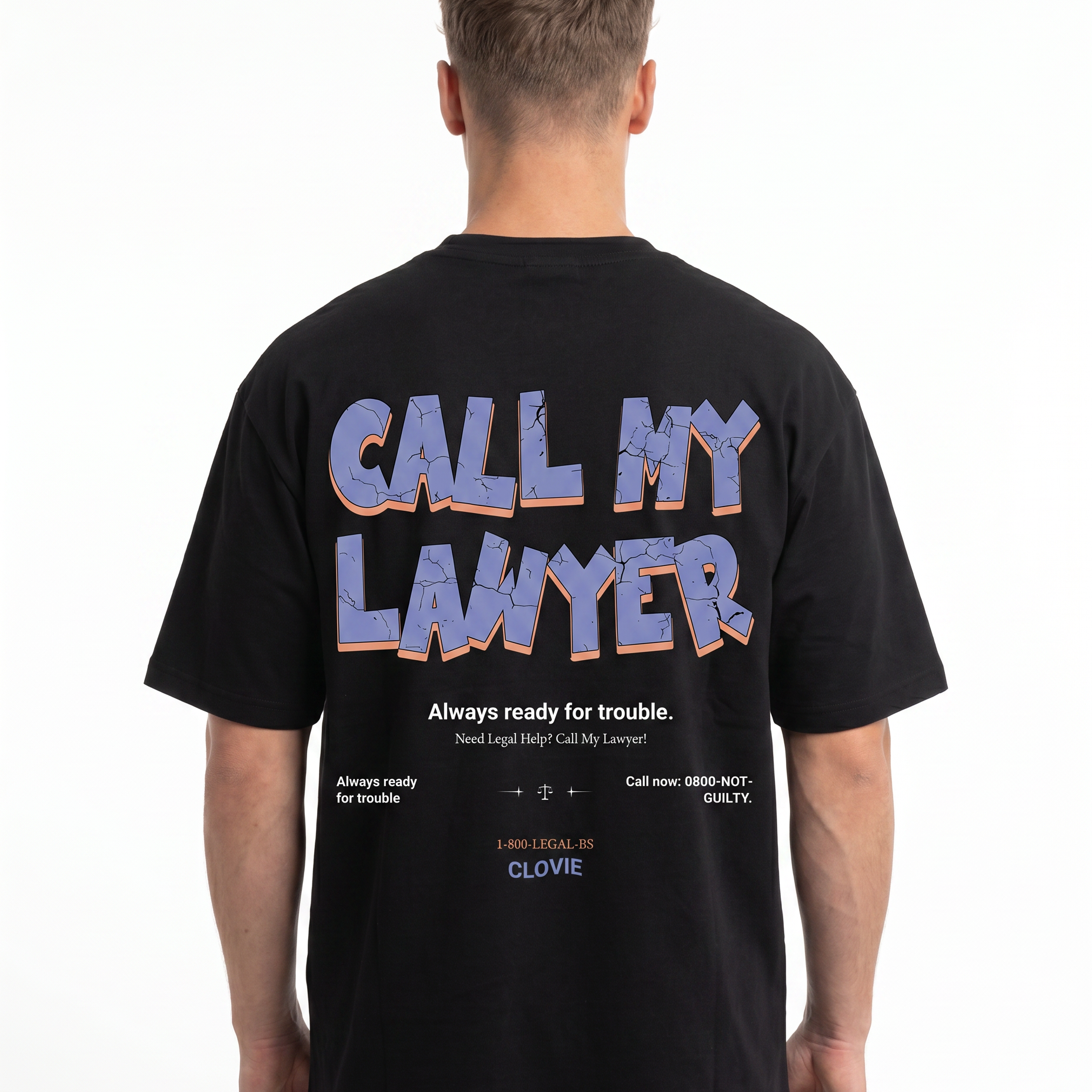 Call my lawyer Black back print