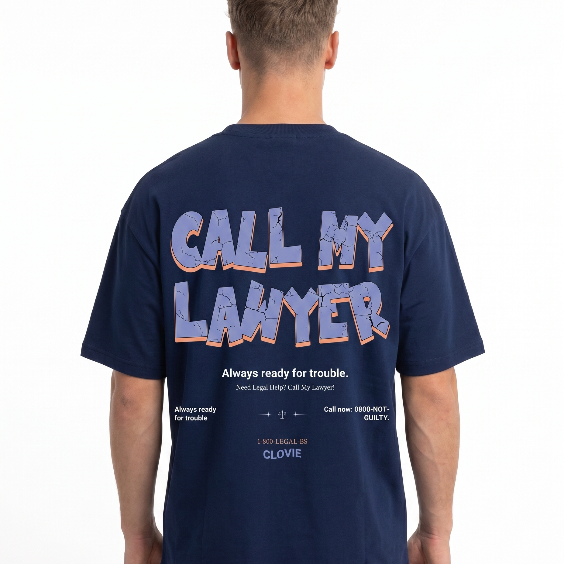 Call my lawyer Light Navy back print