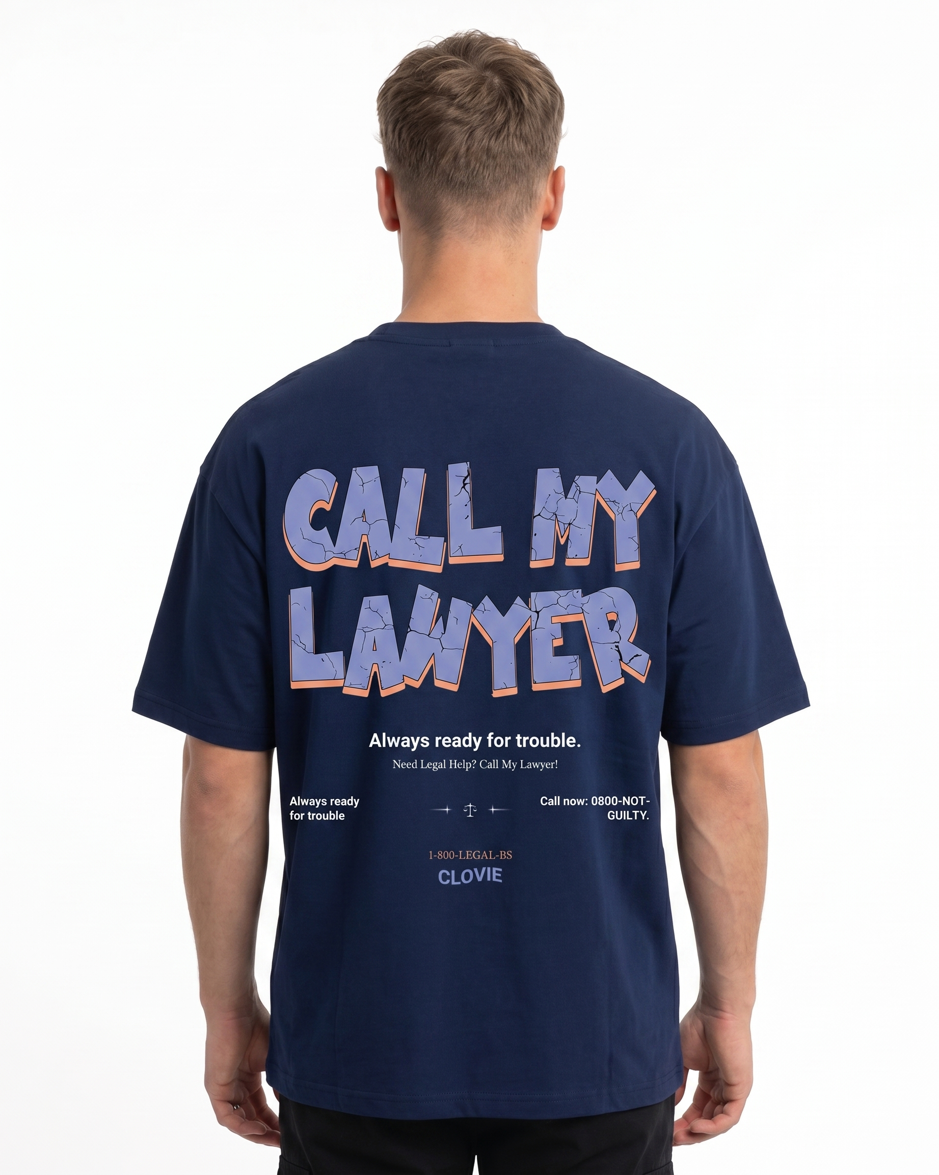 Call my lawyer Light Navy back print