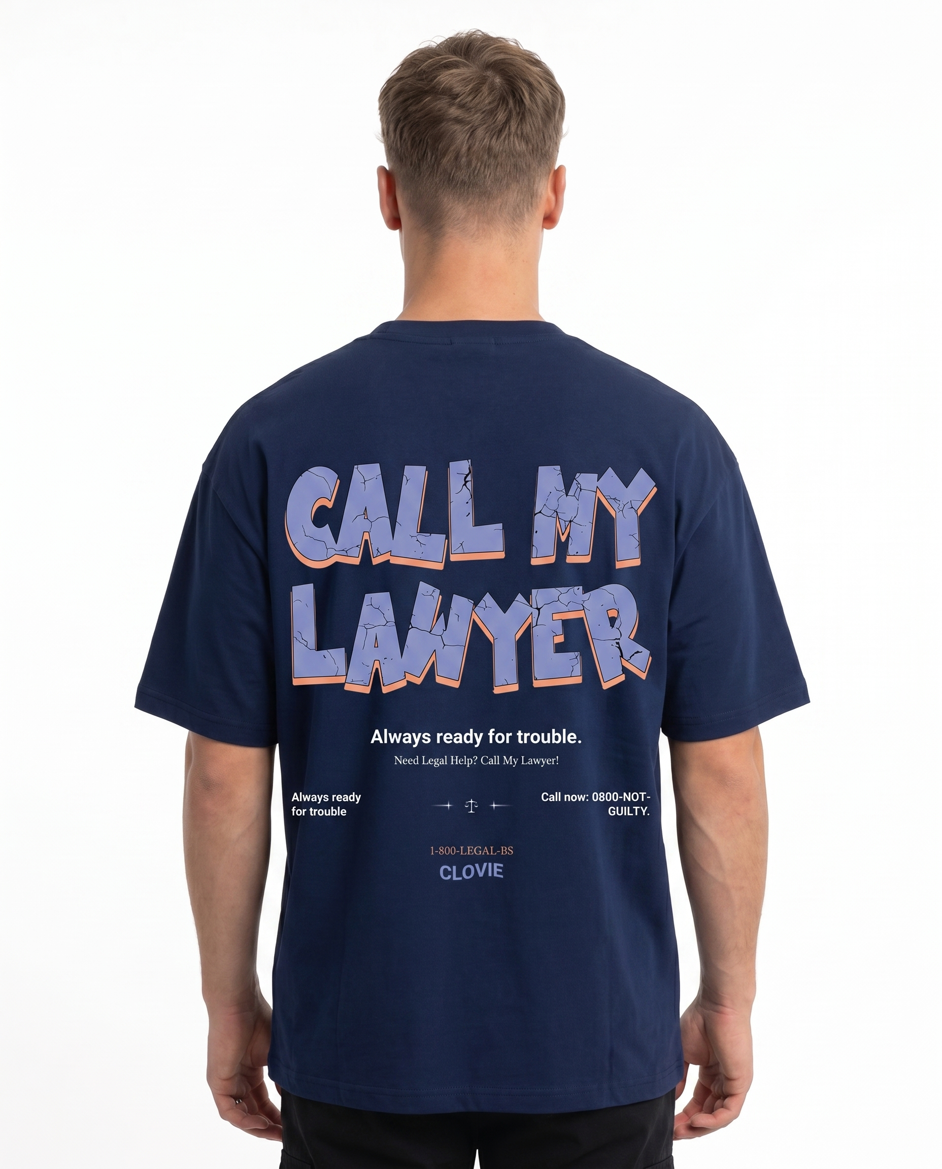 Call my lawyer Light Navy back print