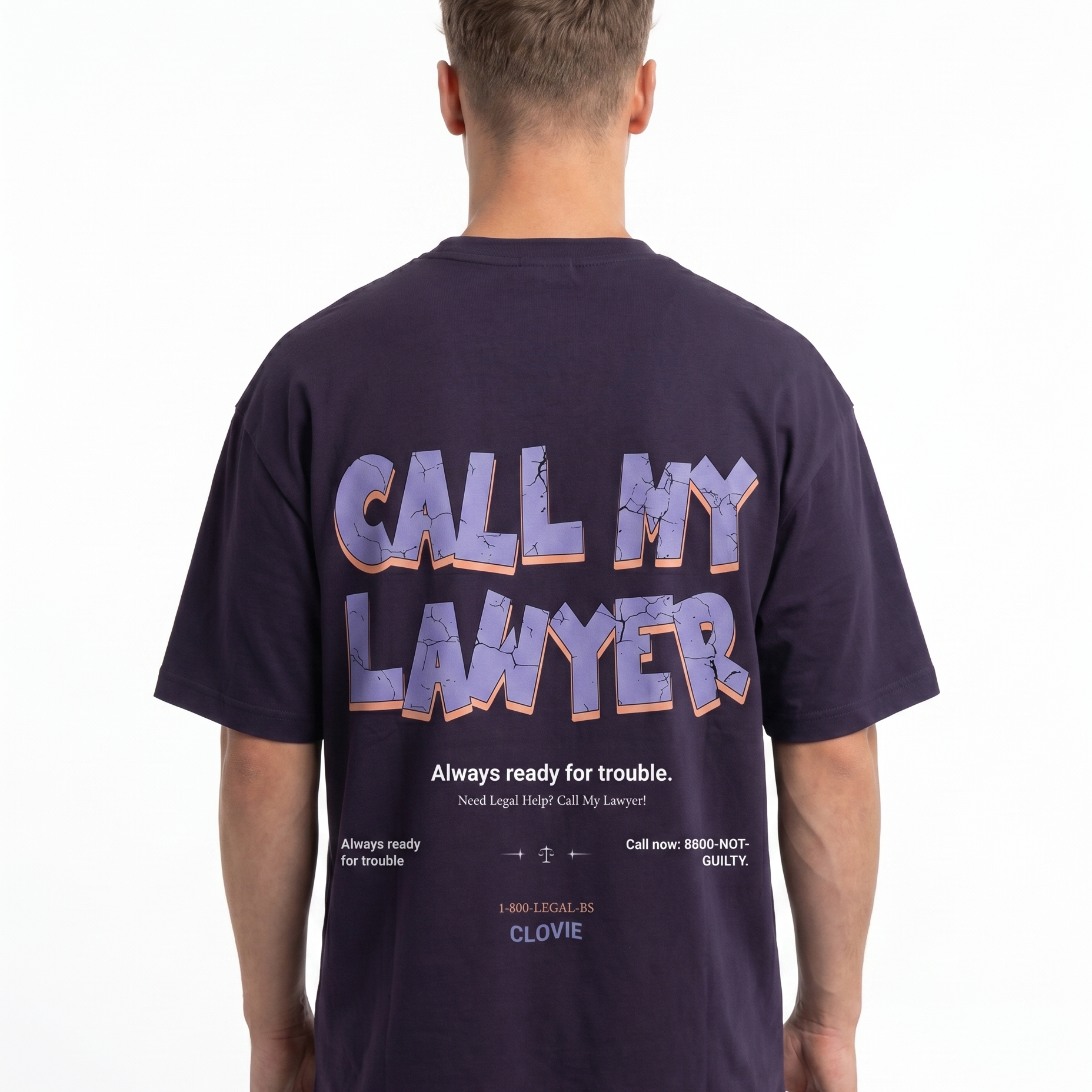 Call my lawyer Purple Night back print