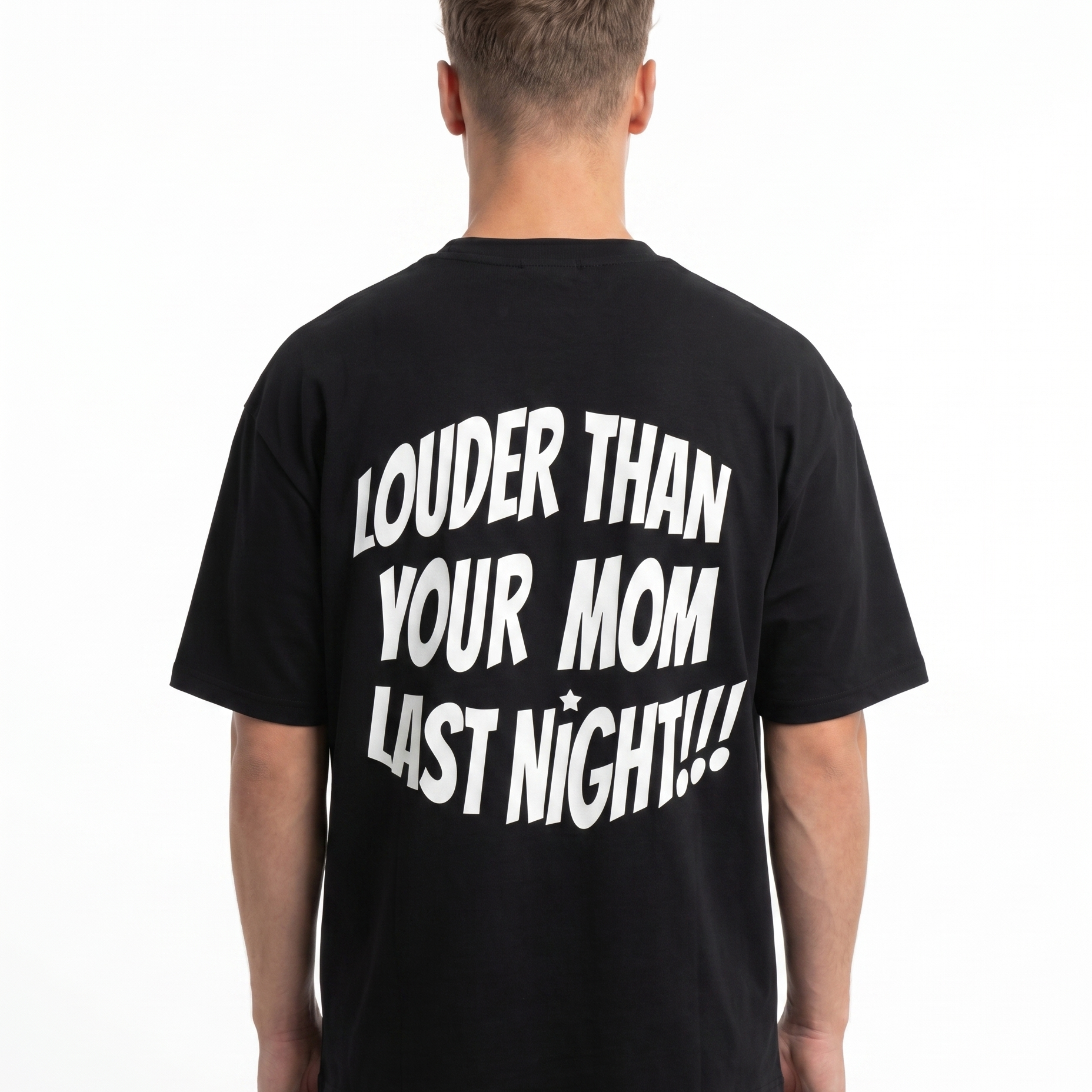 Louder Black back text