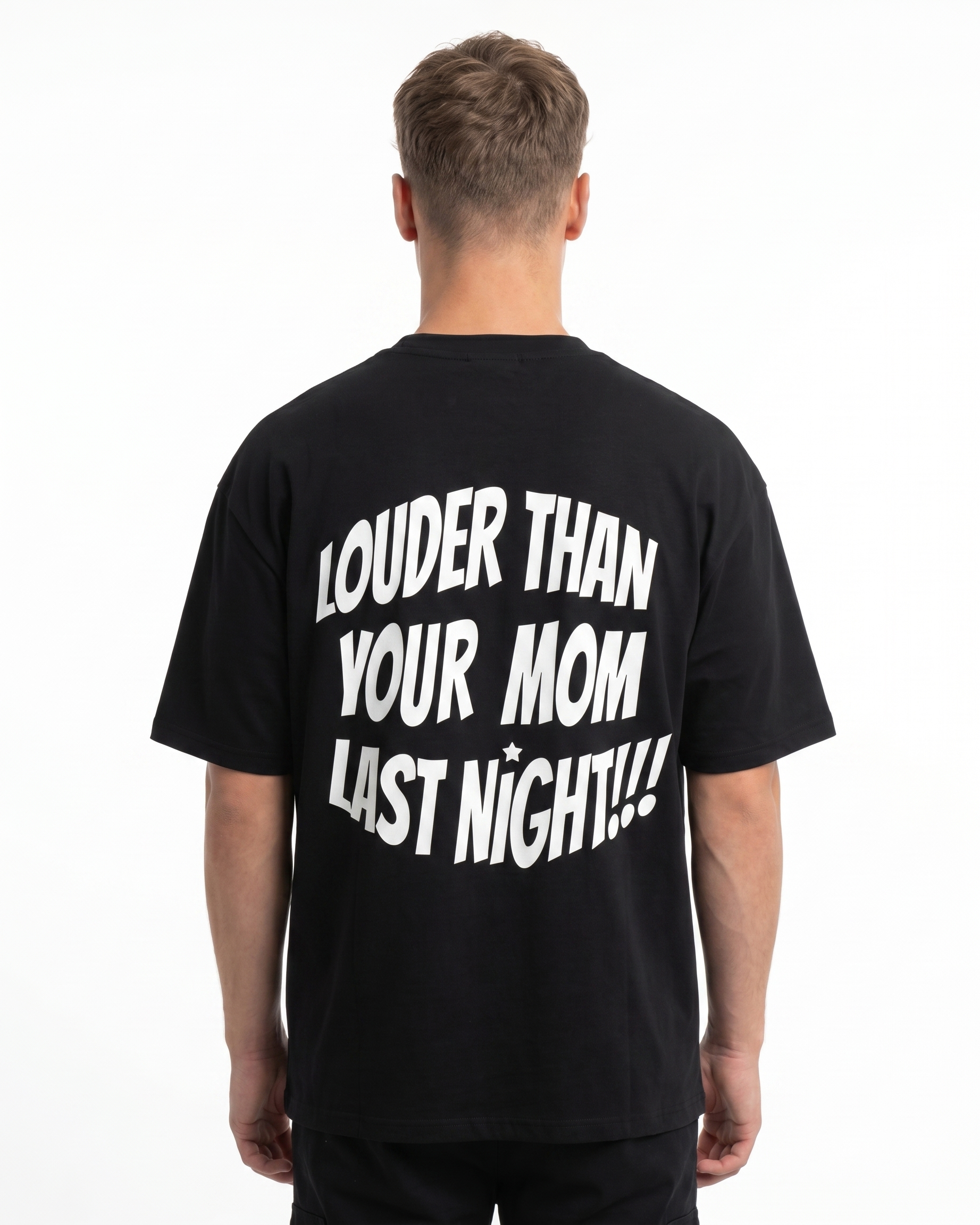 Louder Black back text