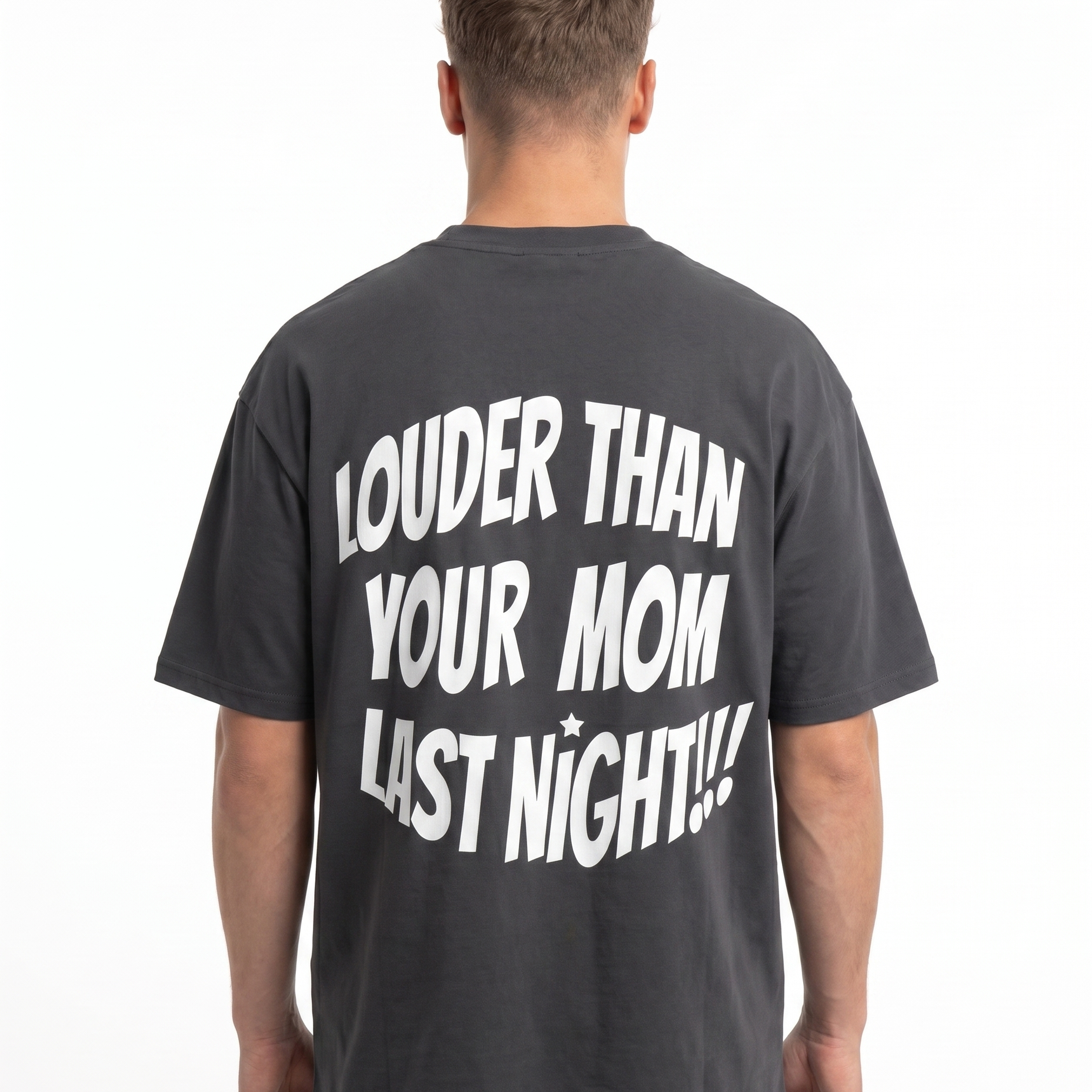 Louder Charcoal back text