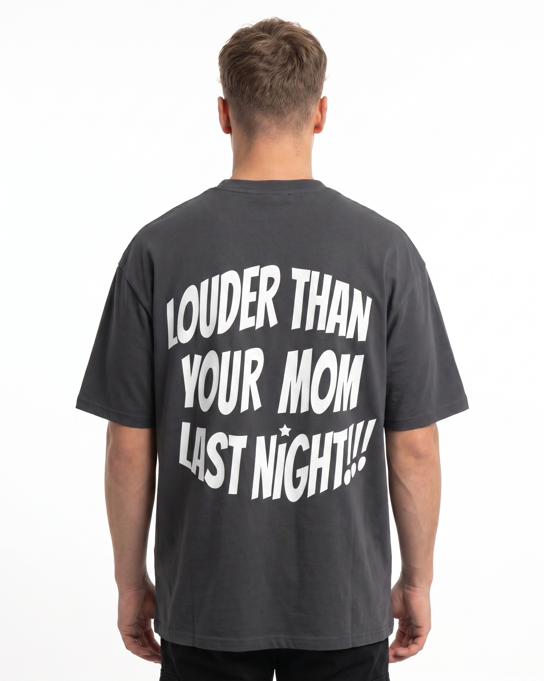 Louder Charcoal back text