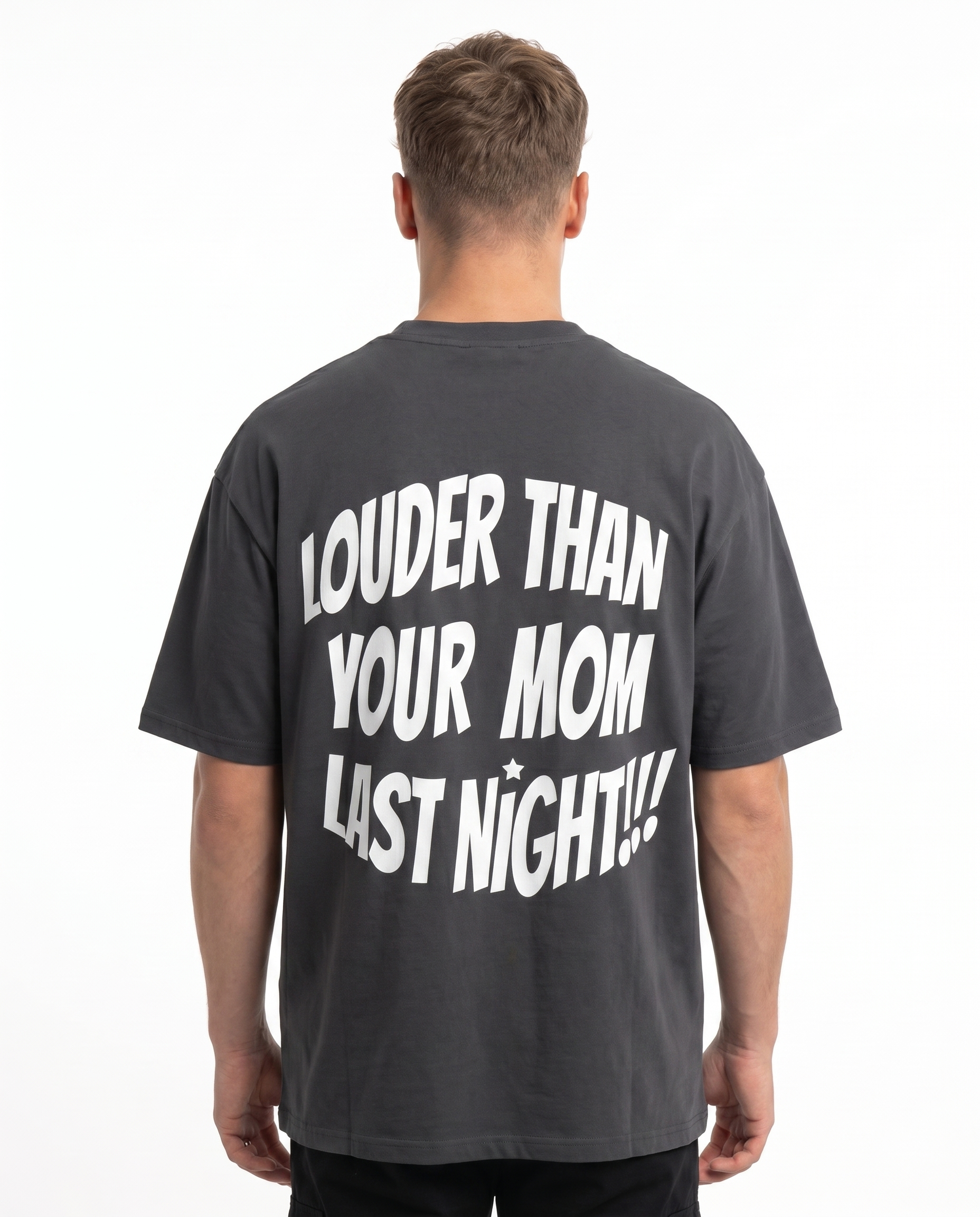 Louder Charcoal back text