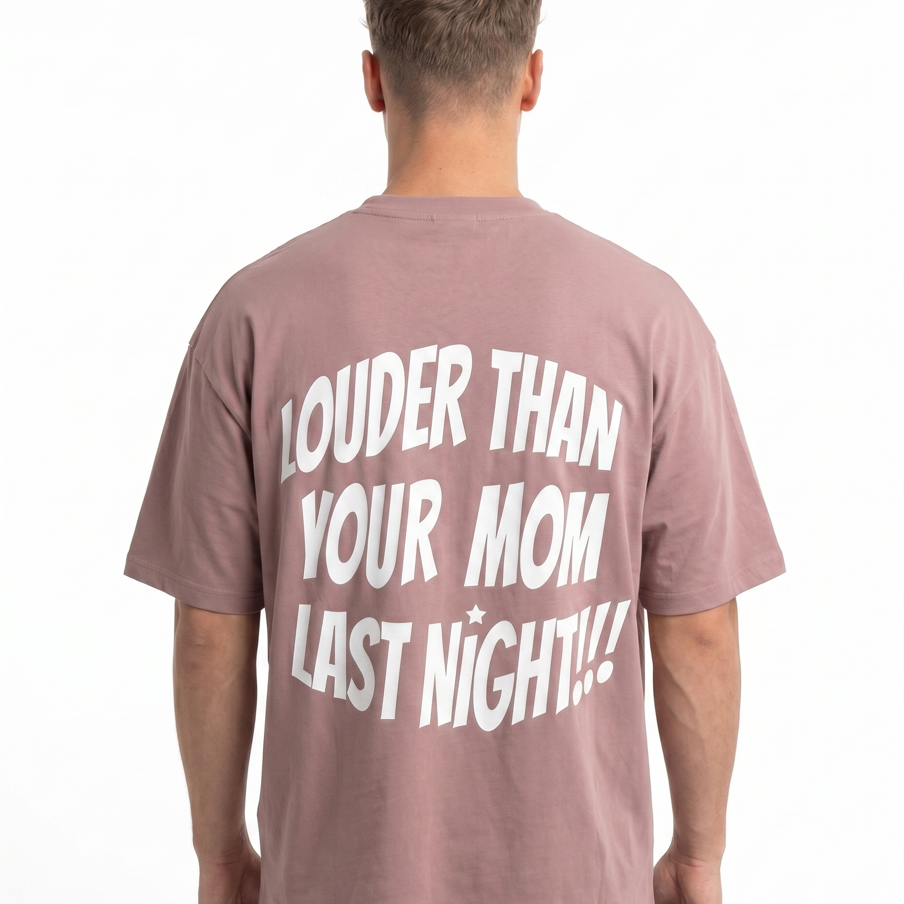 Louder Dusk Rose back text