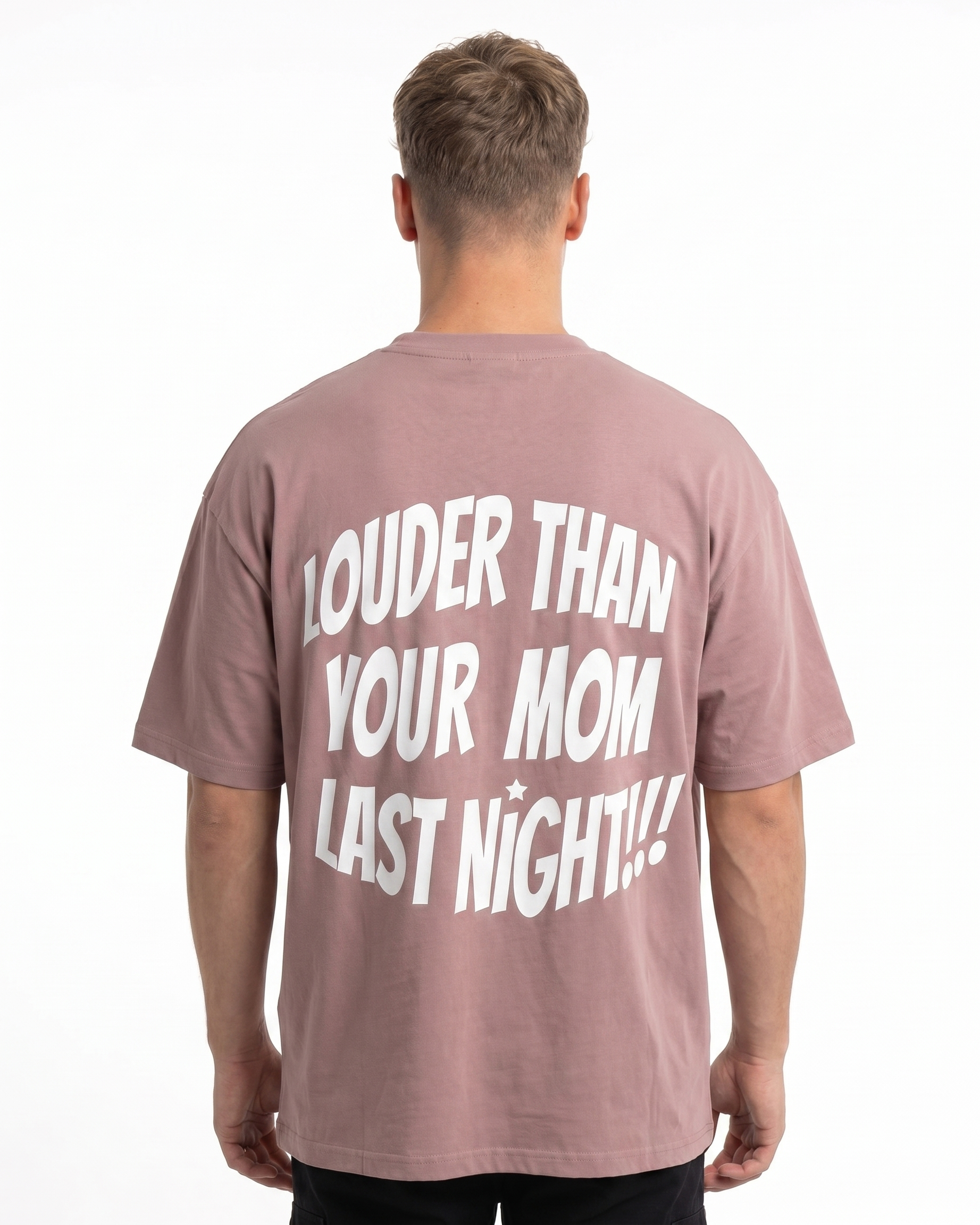 Louder Dusk Rose back text