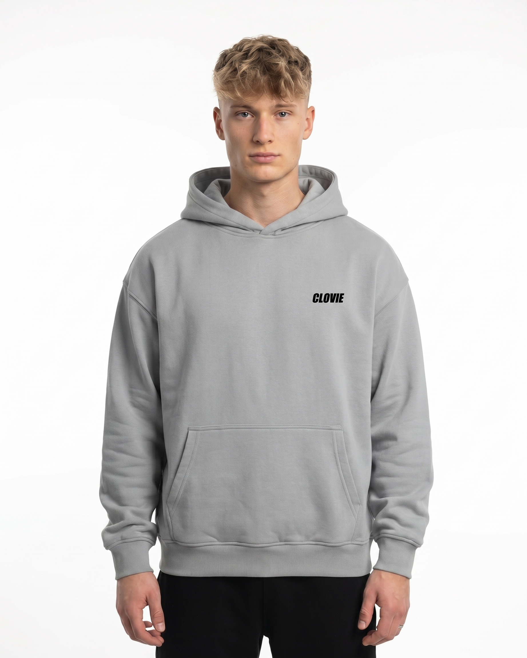 Mercedes-AMG GT Oversized Hoodie Light Asphalt - model front
