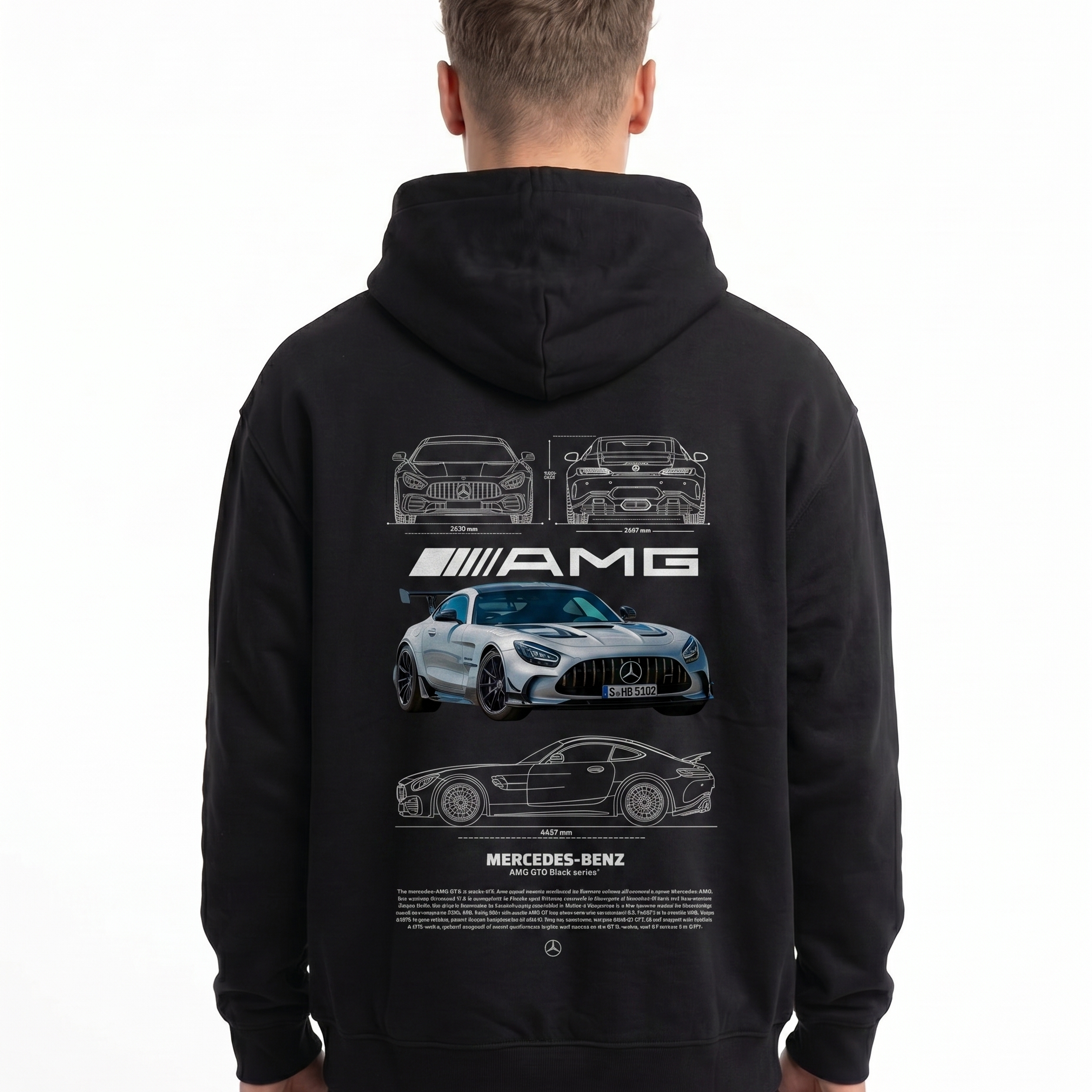 Mercedes-AMG GT Hoodie Jet Black - model back print