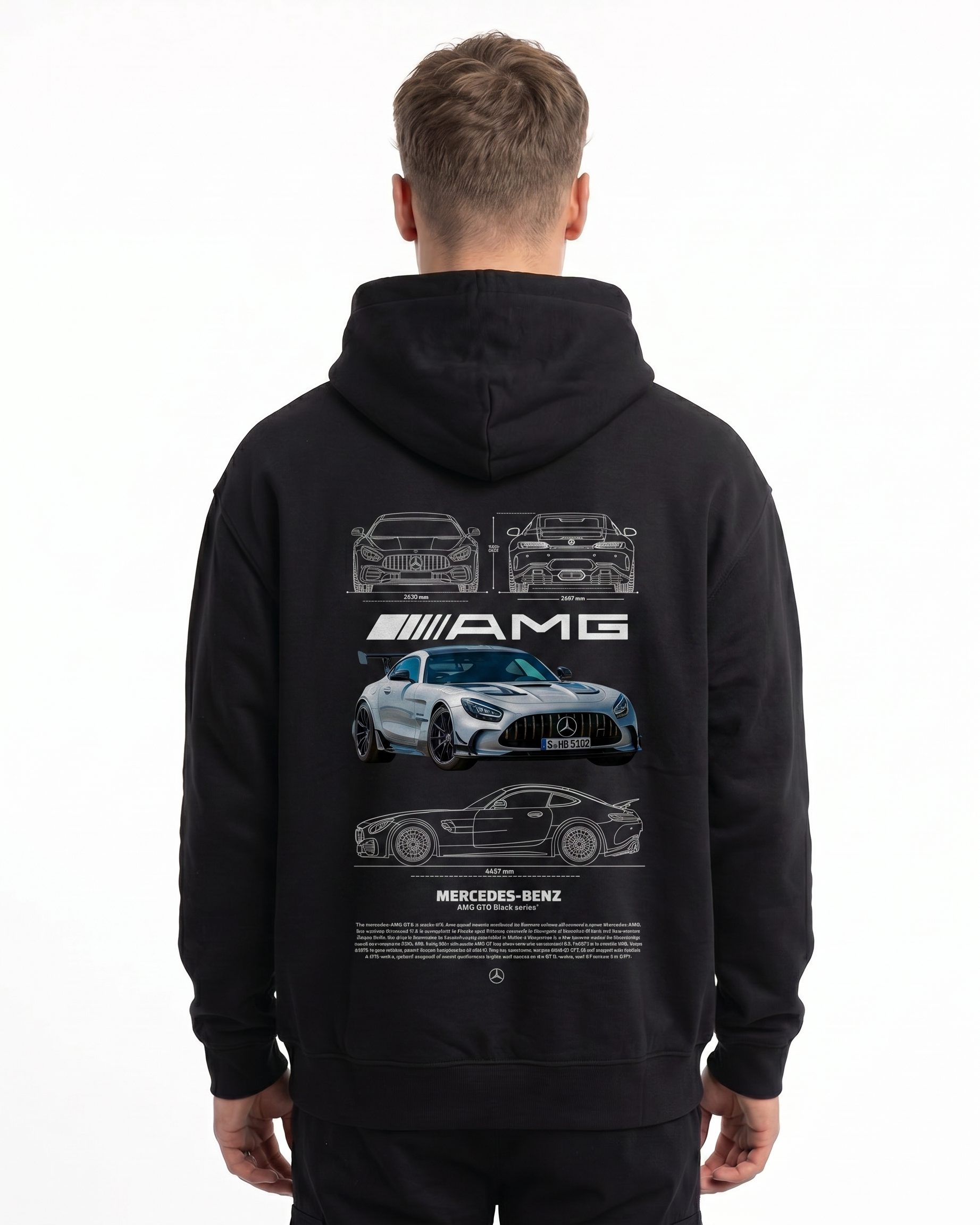 Mercedes-AMG GT Hoodie Jet Black - model back print