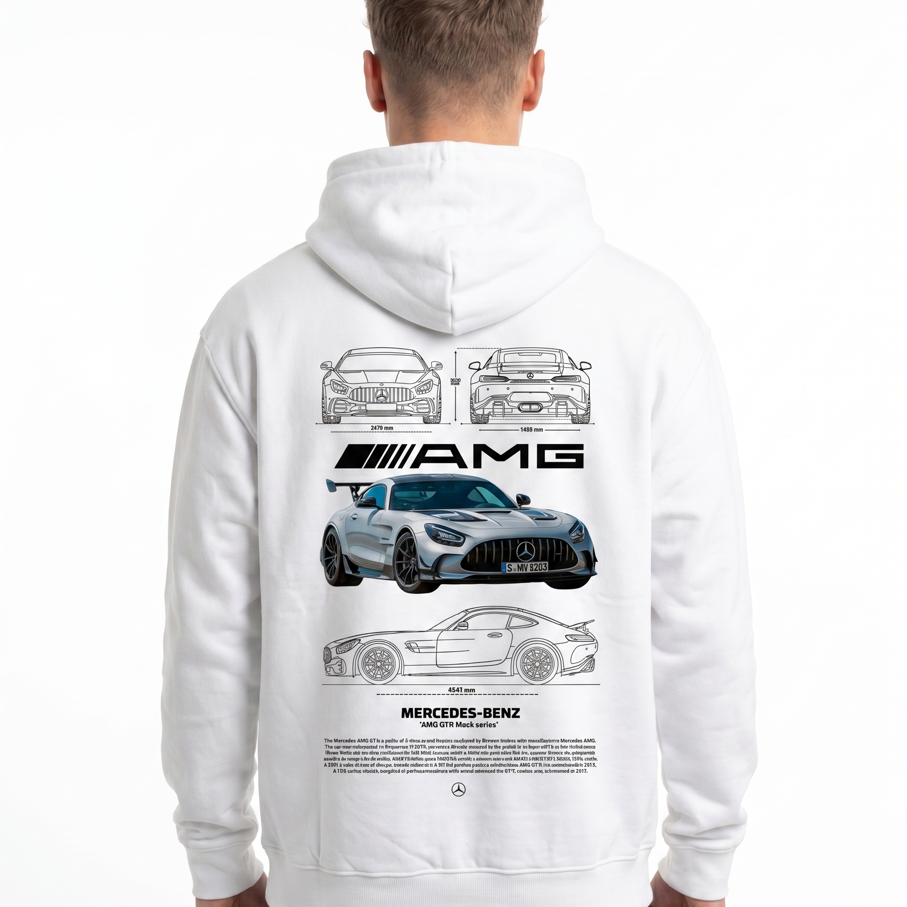 Mercedes-AMG GT Hoodie Arctic White - model back print