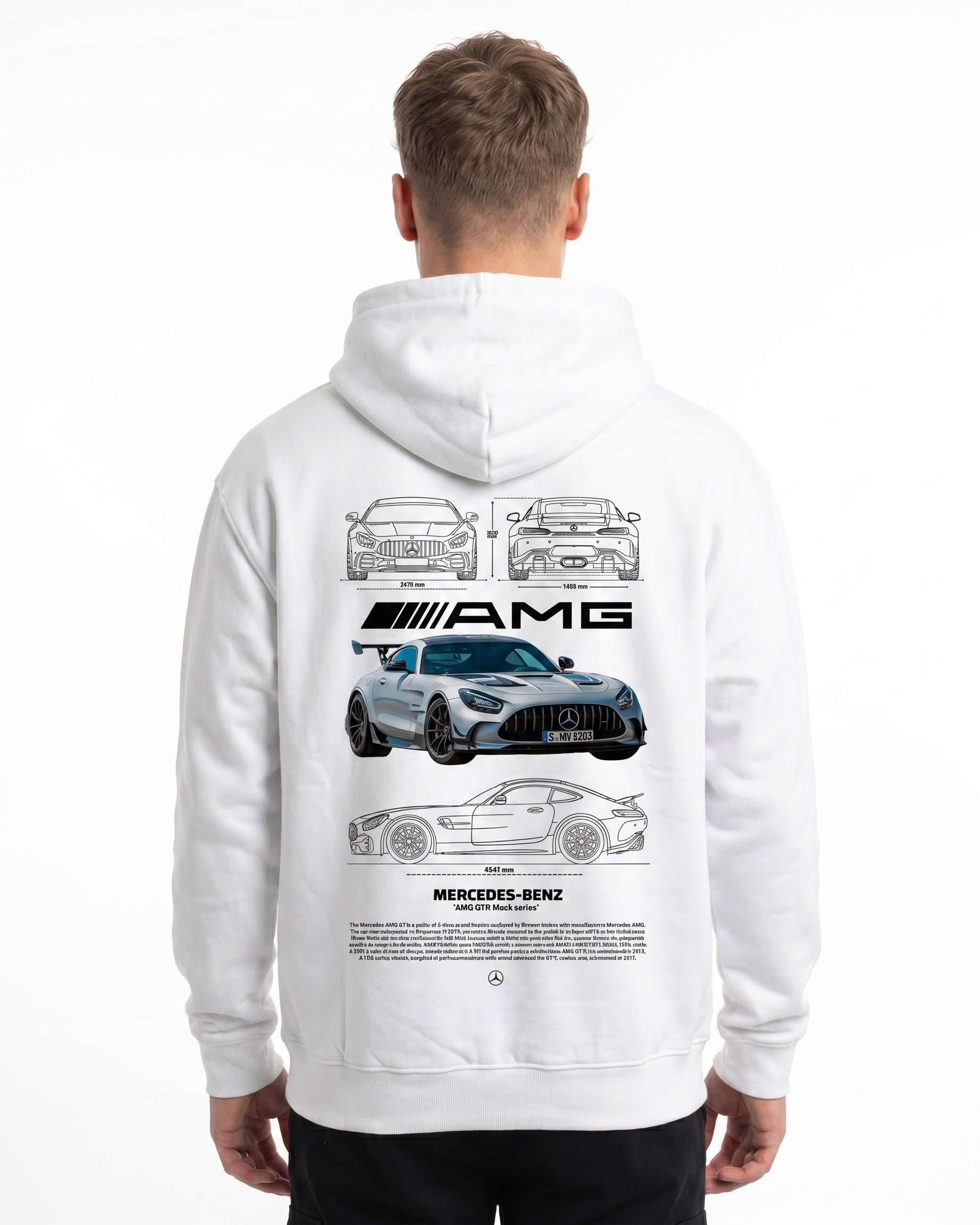 Mercedes-AMG GT Hoodie Arctic White - model back print