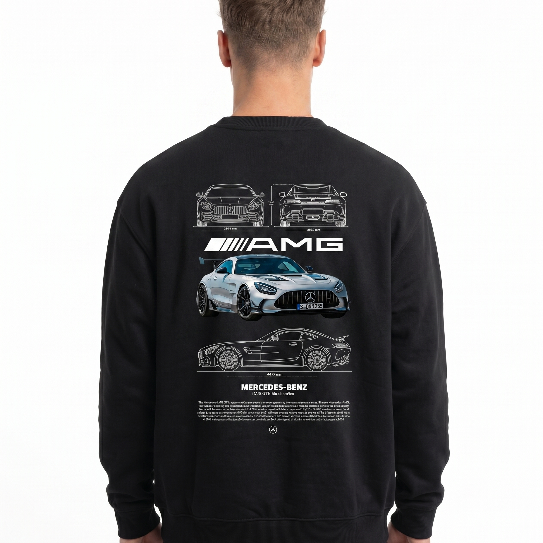 Mercedes-AMG GT Sweater Black Pure - model back print