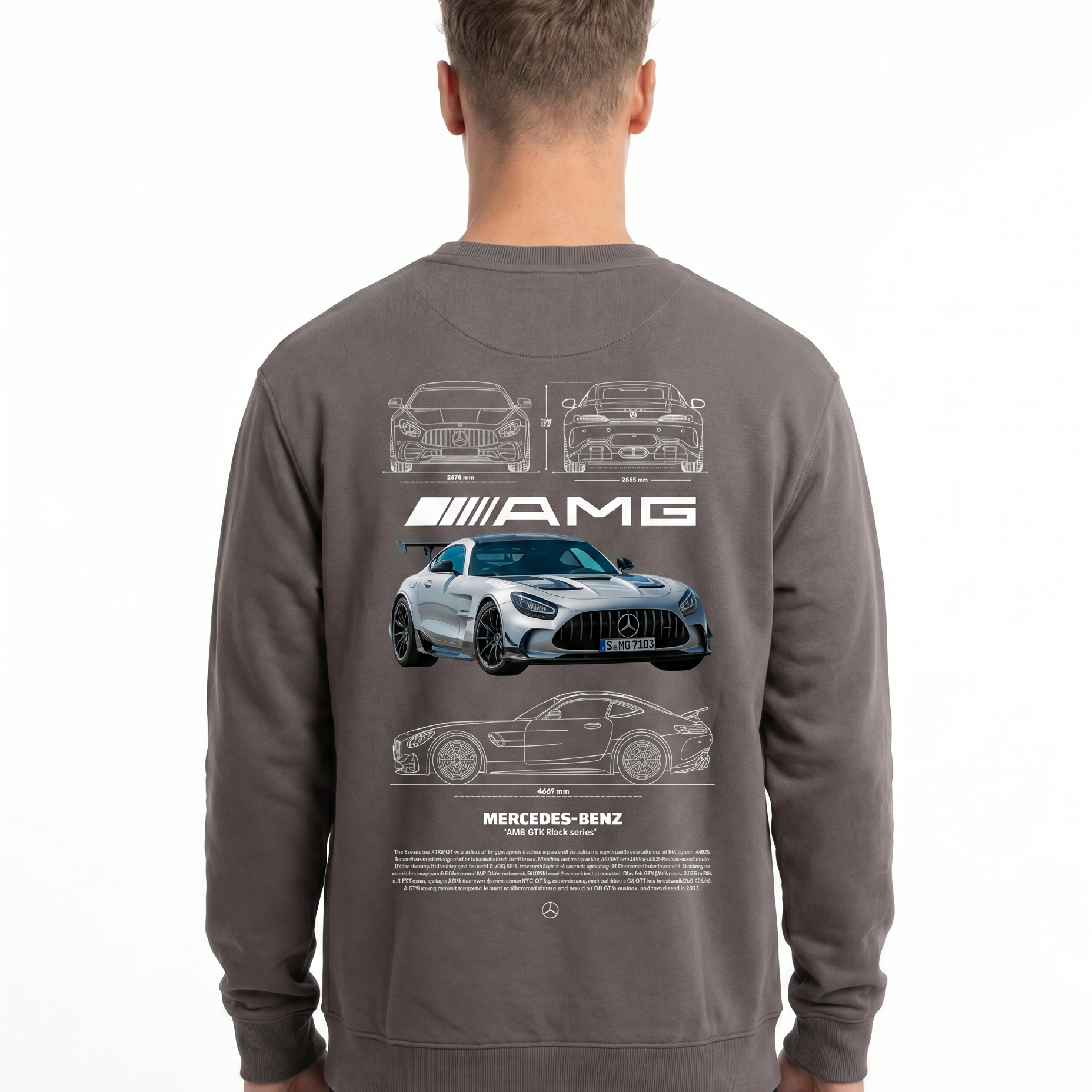 Mercedes-AMG GT Sweater Asphalt - model back print