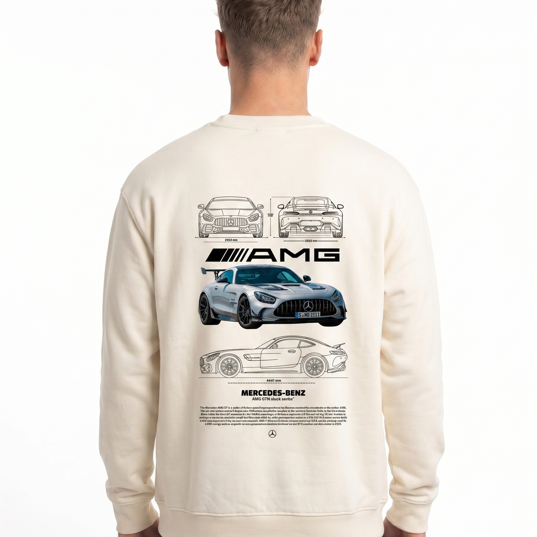 Mercedes-AMG GT Sweater Off White - model back print