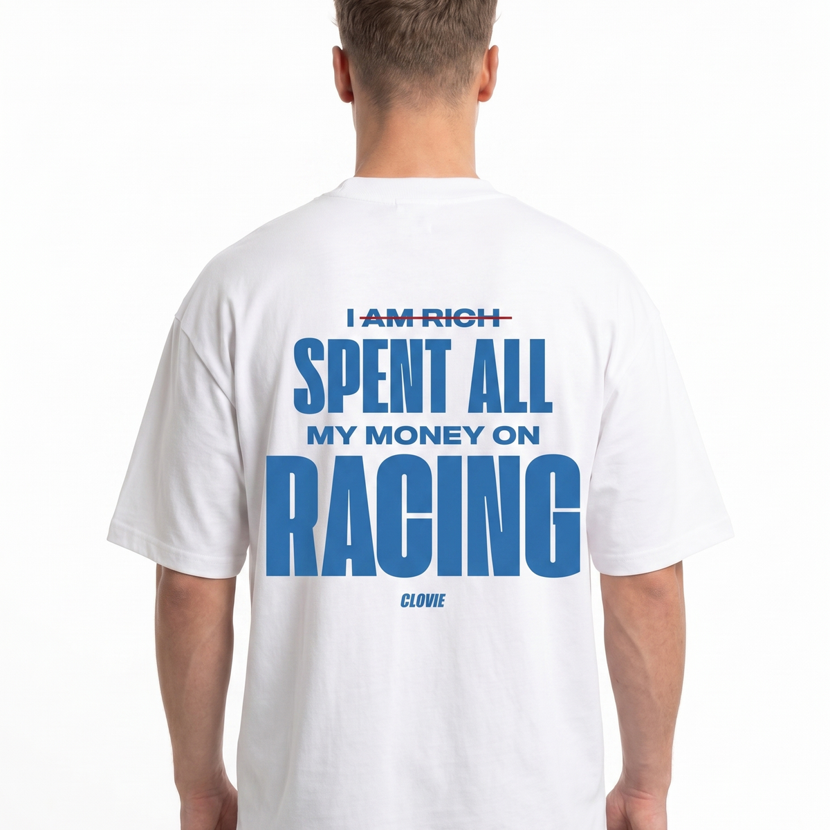 I spent all my money on racing White - model back print