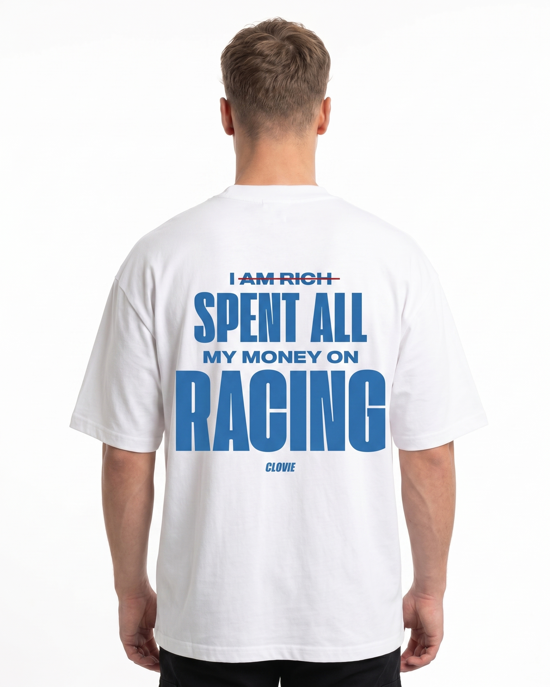 I spent all my money on racing White - model back print