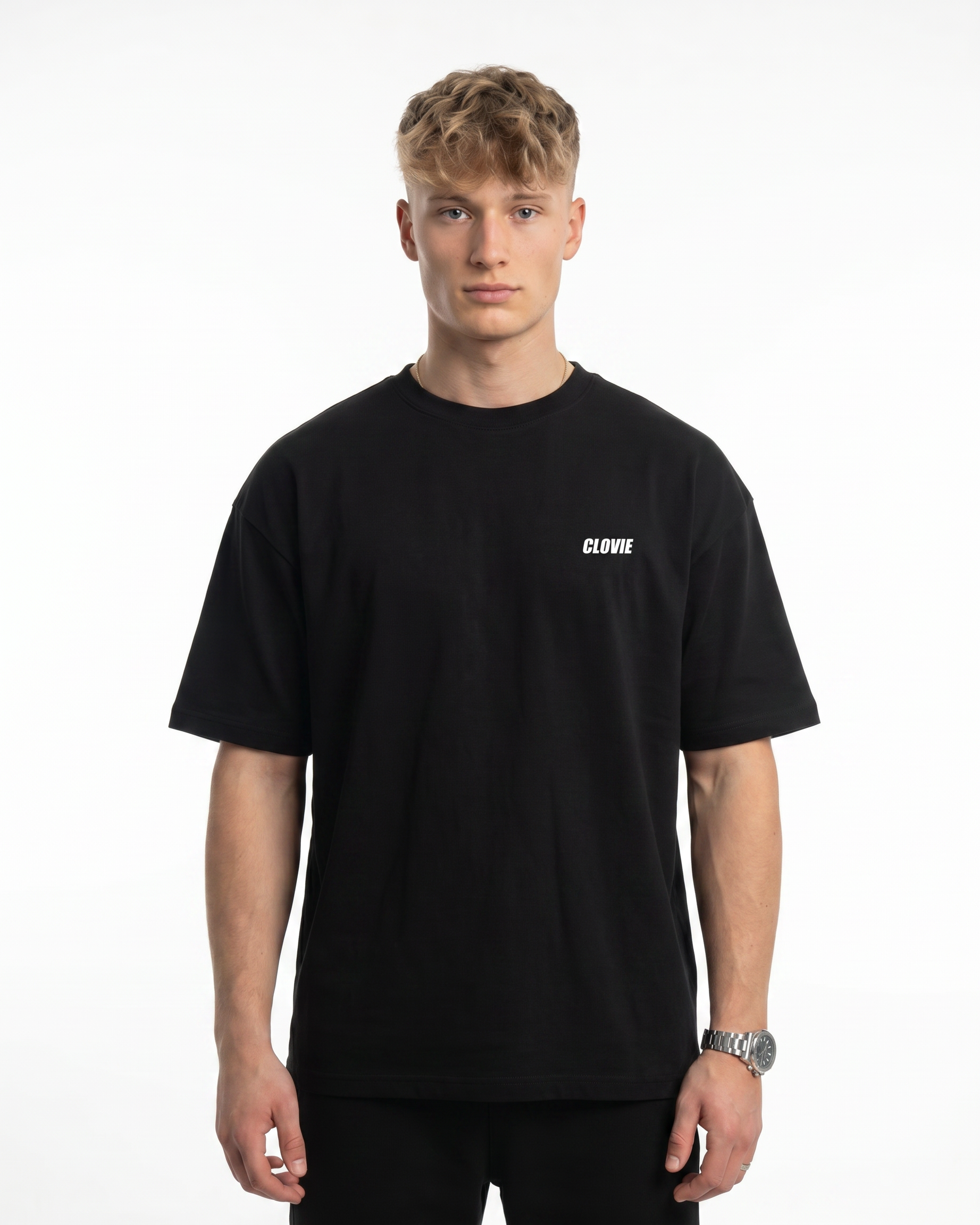 Born to ride Oversized Tee Black Vorderansicht - CLOVIE Streetwear