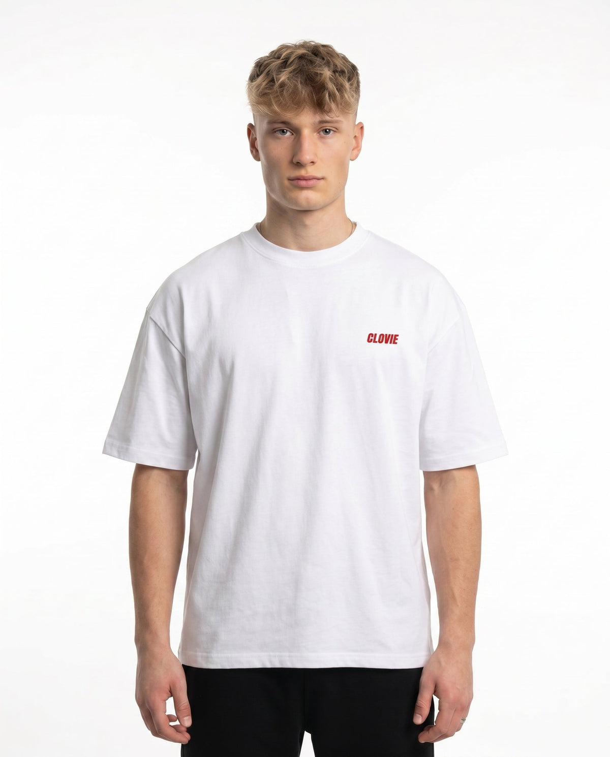 Hot girls love motorcycles Oversized Tee White - model front logo