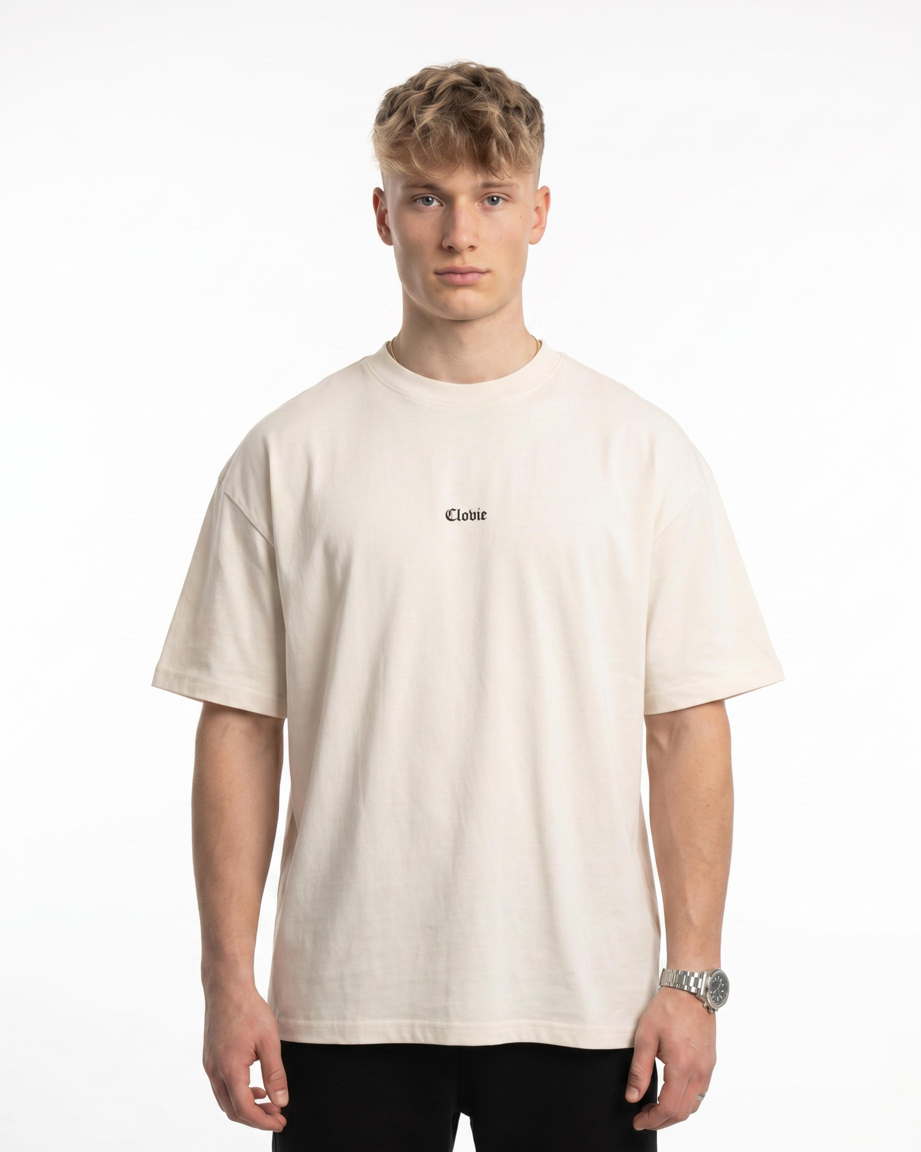 Bird universum Oversized Tee Natural Raw Vorderansicht - CLOVIE Streetwear