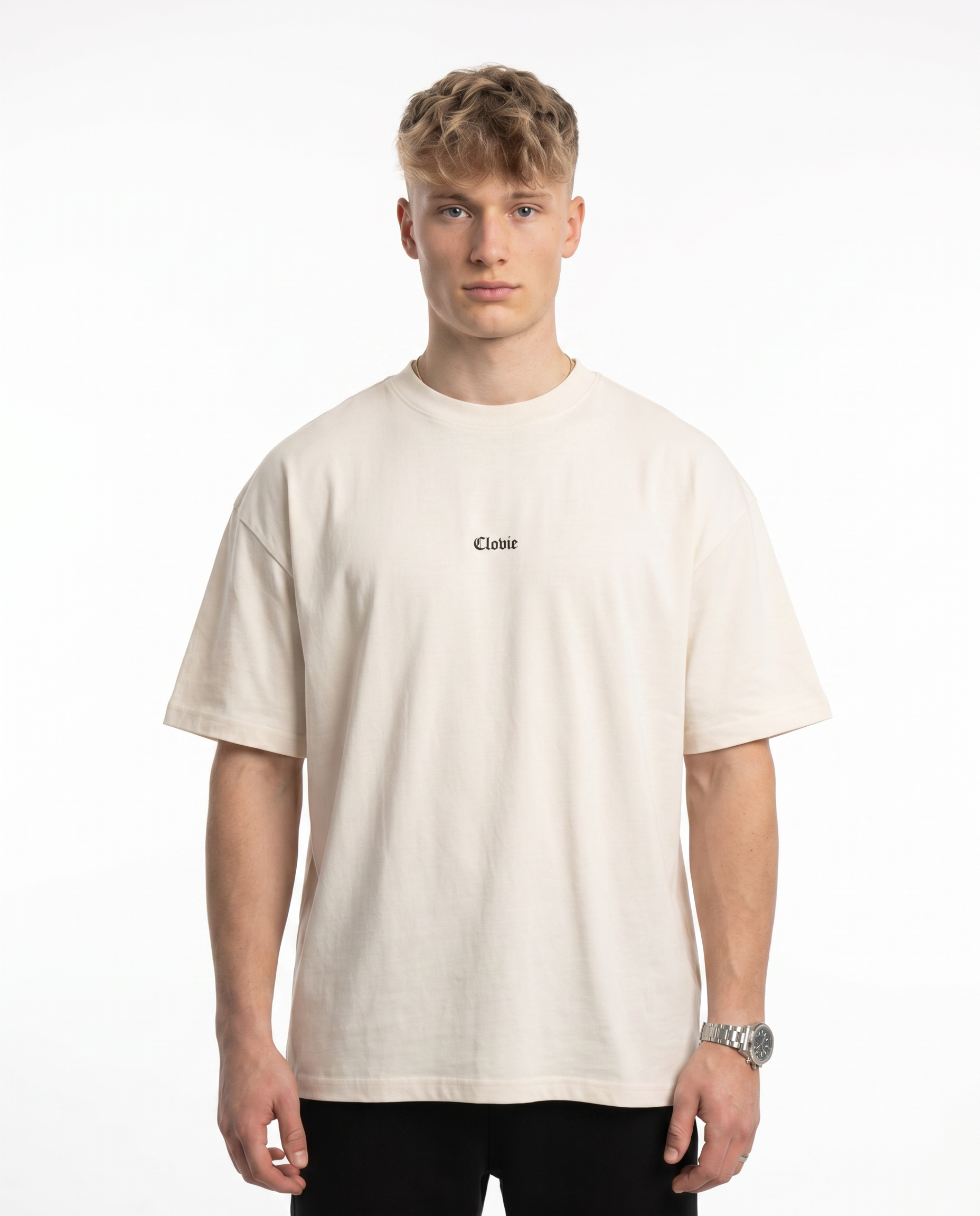 Bird universum Oversized Tee Natural Raw Vorderansicht - CLOVIE Streetwear