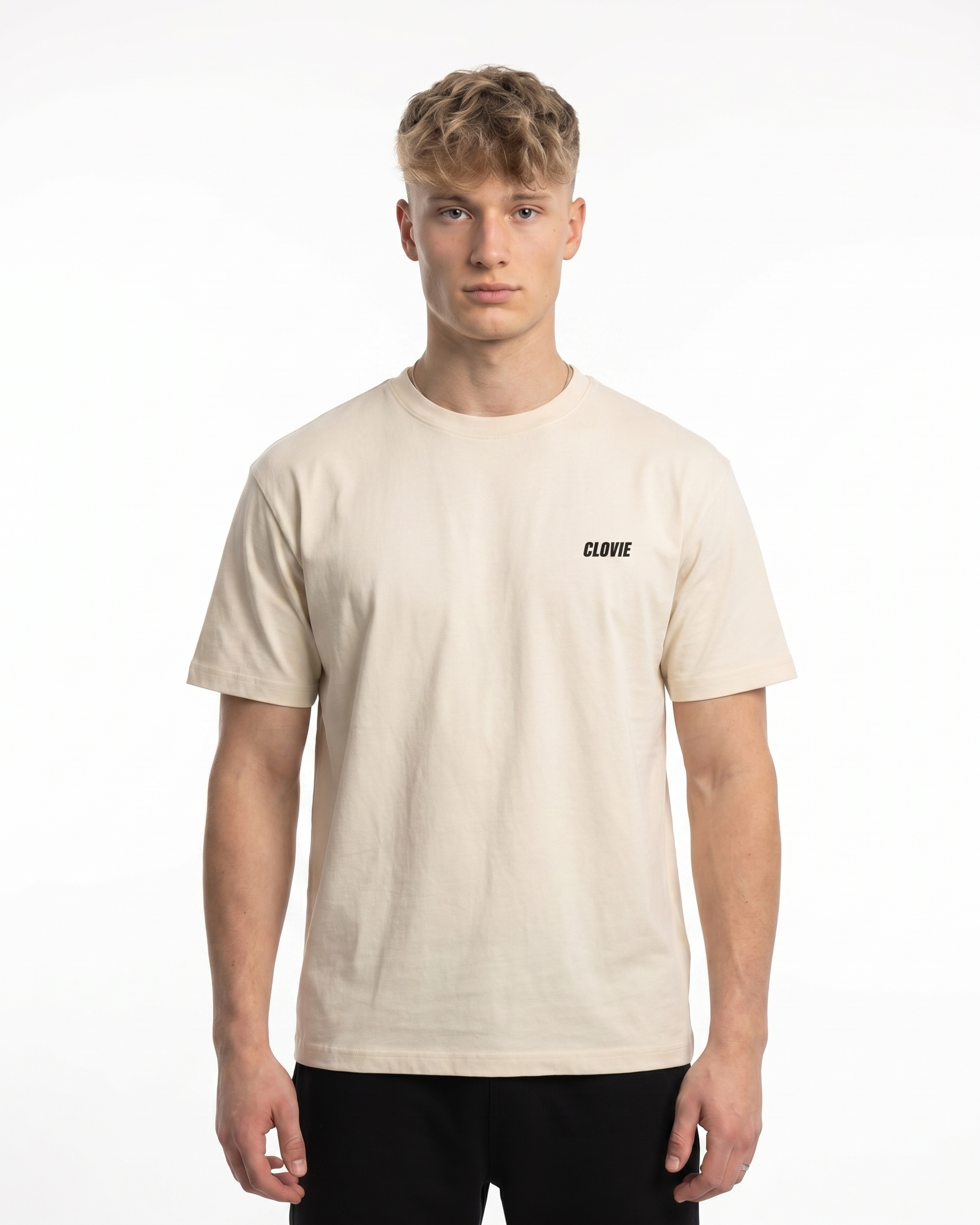 Bird universum Standard Tee Natural Raw Vorderansicht - CLOVIE Streetwear