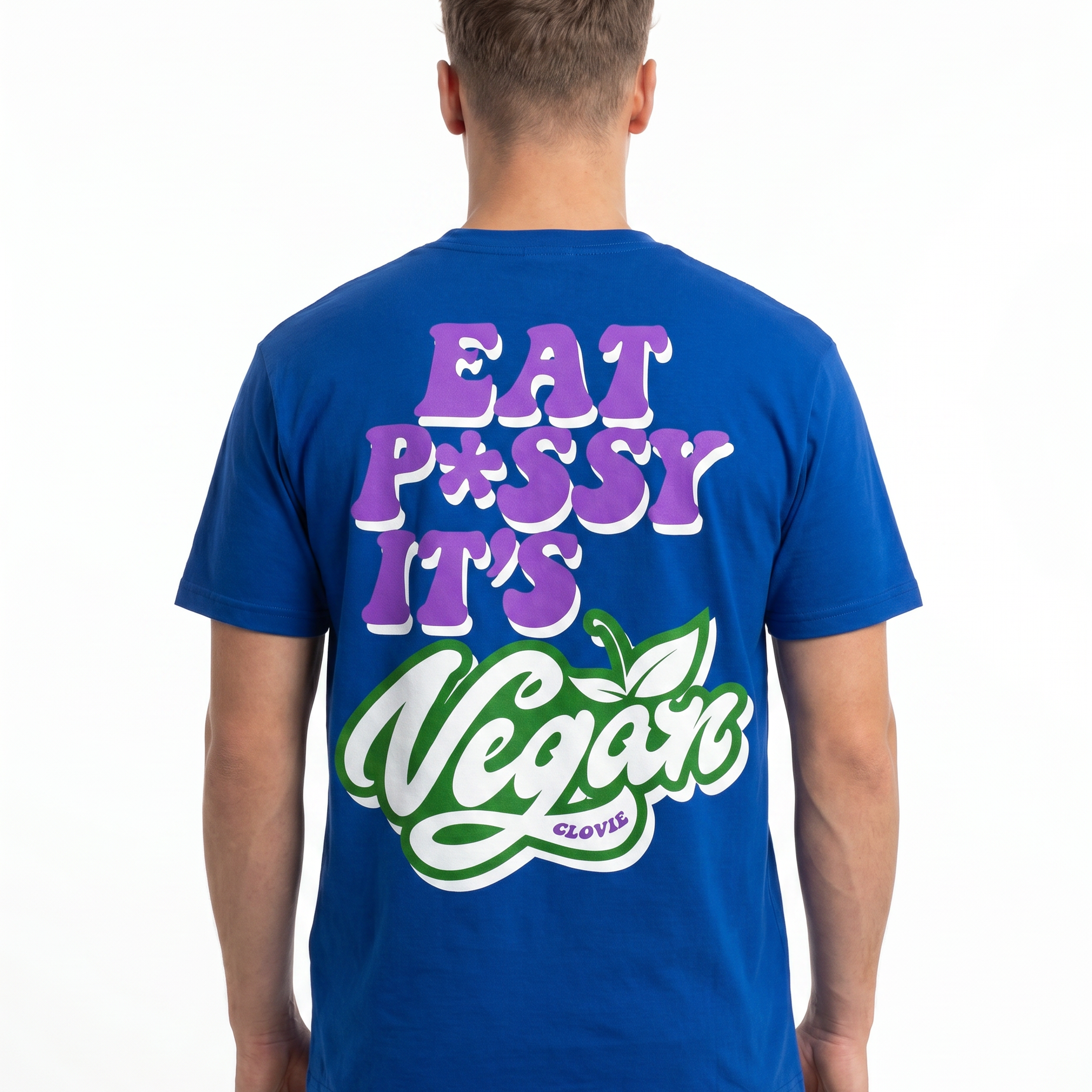 Eat pssy vegan Standard Tee Sport Royal Rueckansicht