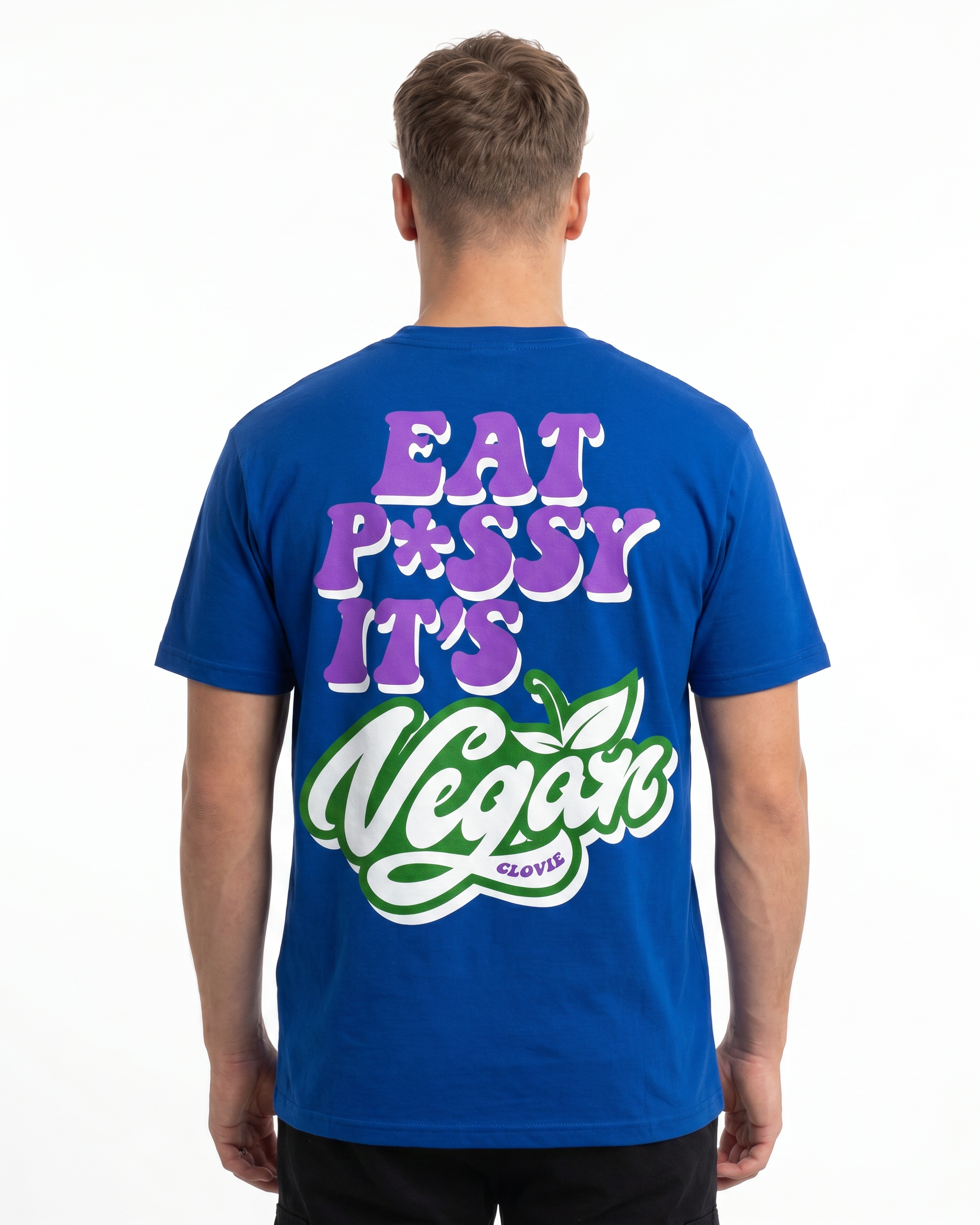 Eat pssy vegan Standard Tee Sport Royal Rueckansicht