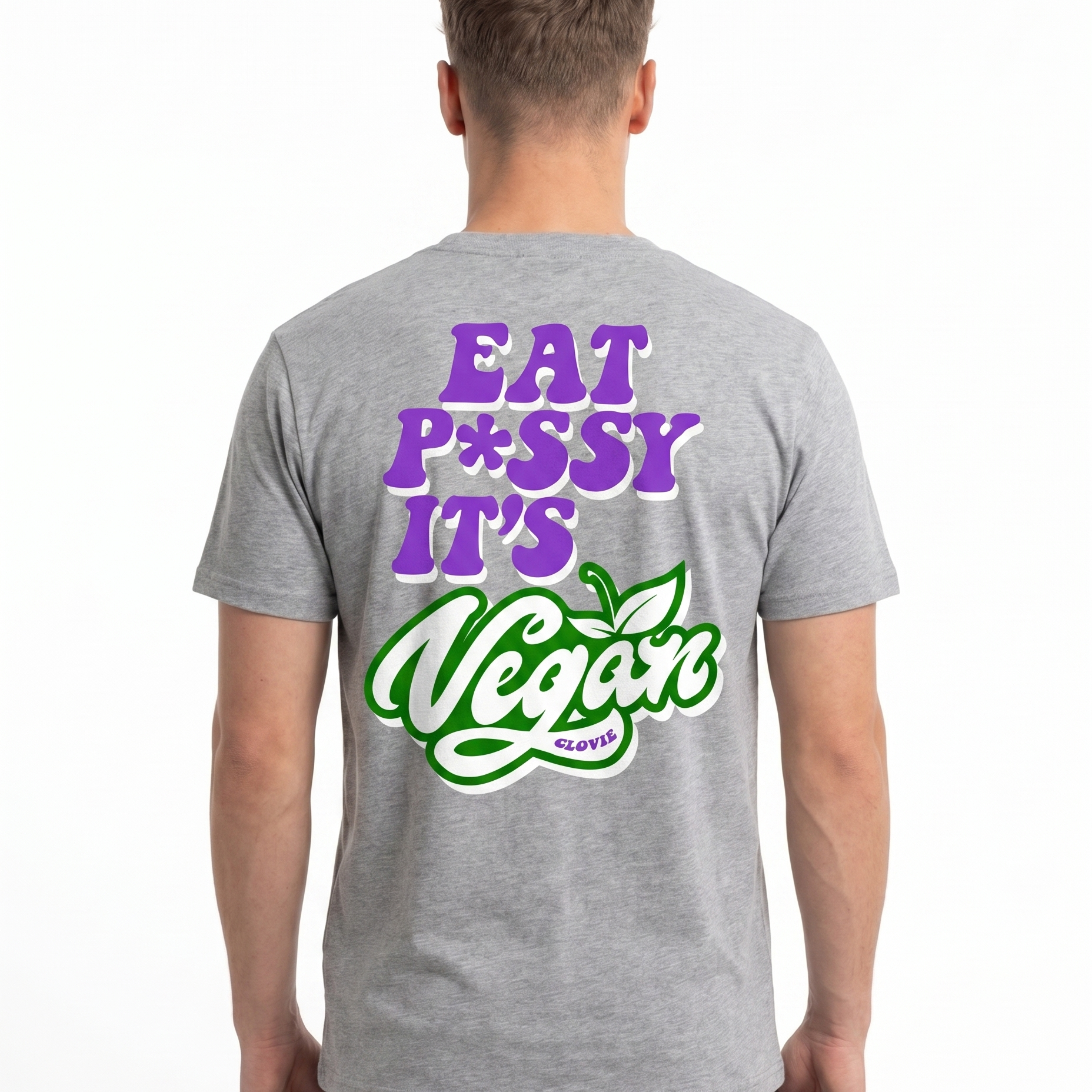 Eat pssy vegan Standard Tee Sport Grey Heather Rueckansicht